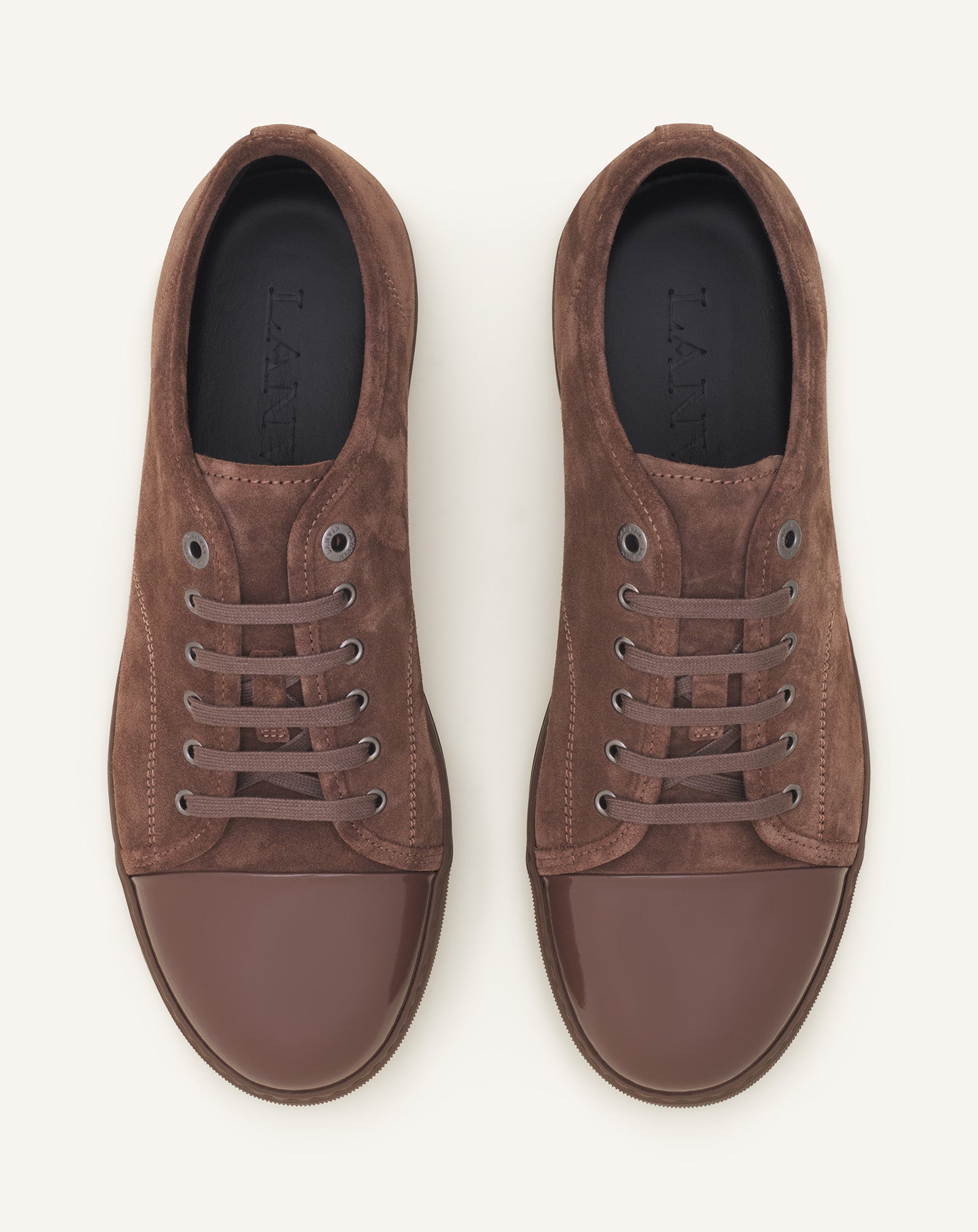BROWN DBB1 SNEAKERS IN SUEDE AND PATENT LEATHER