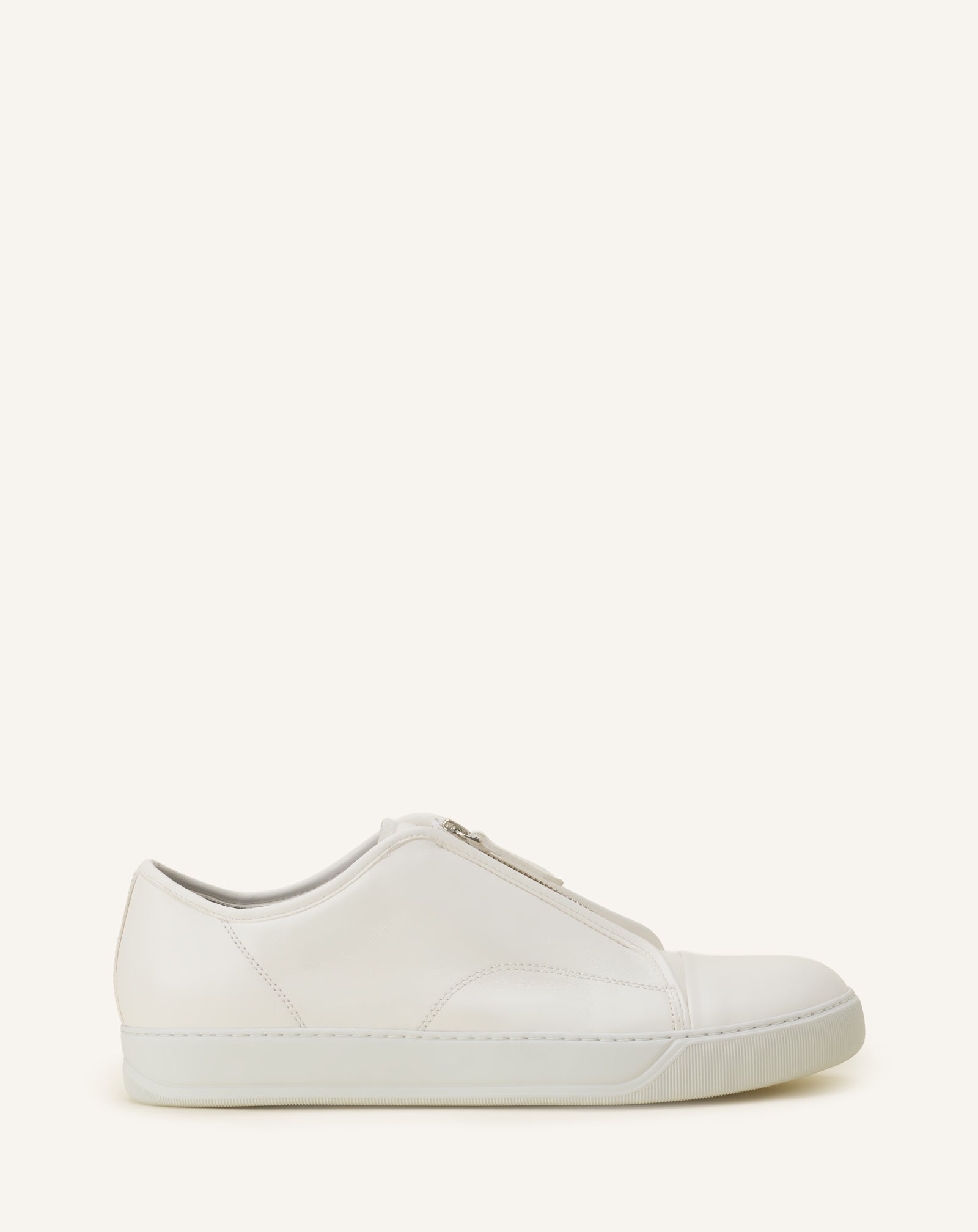 WHITE DBB1 ZIP SNEAKERS IN LEATHER