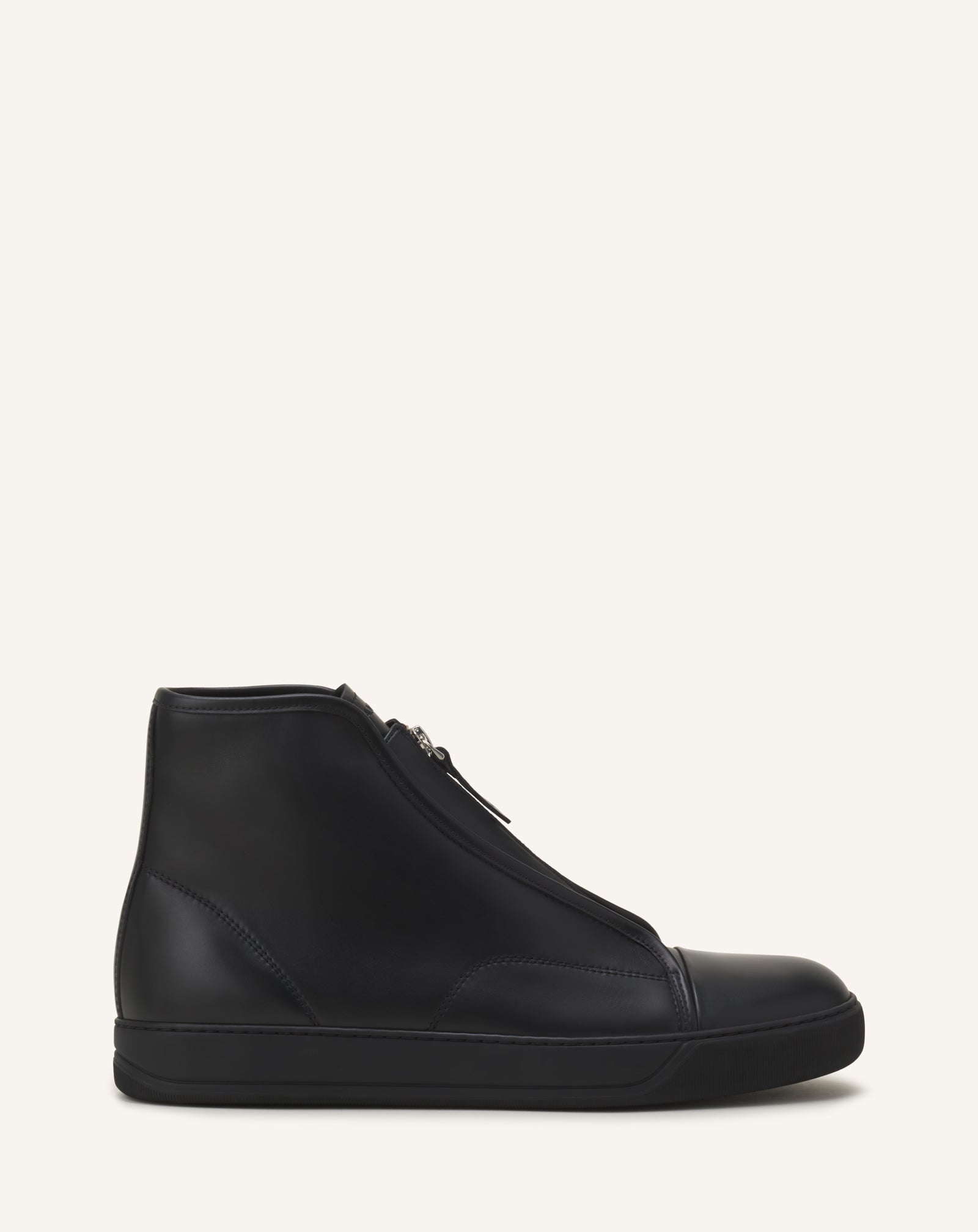 BLACK DBB1 HIGH-TOP SNEAKERS IN LEATHER