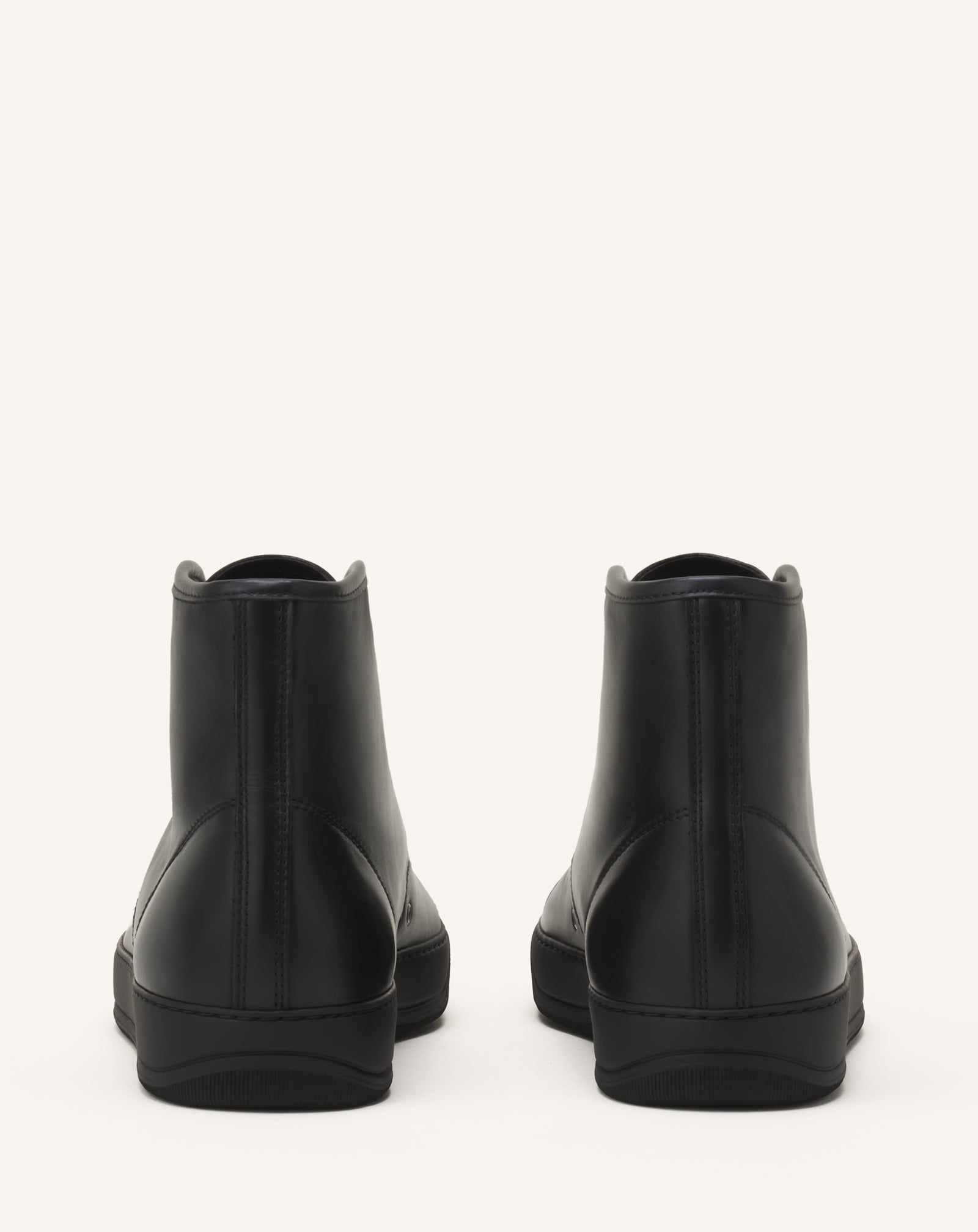 BLACK DBB1 HIGH-TOP SNEAKERS IN LEATHER