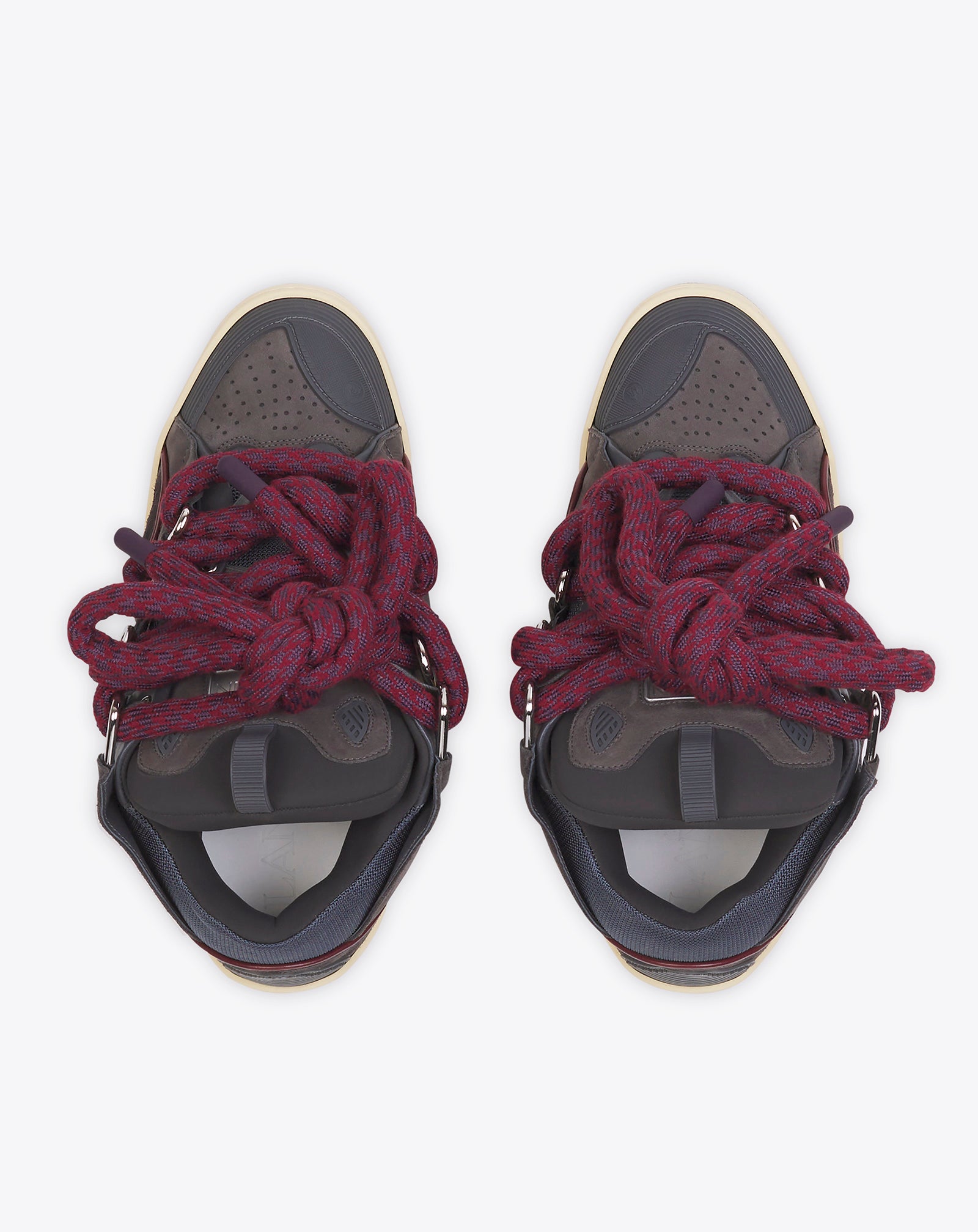 CURB SNEAKERS IN LEATHER WITH SNAKE LACES