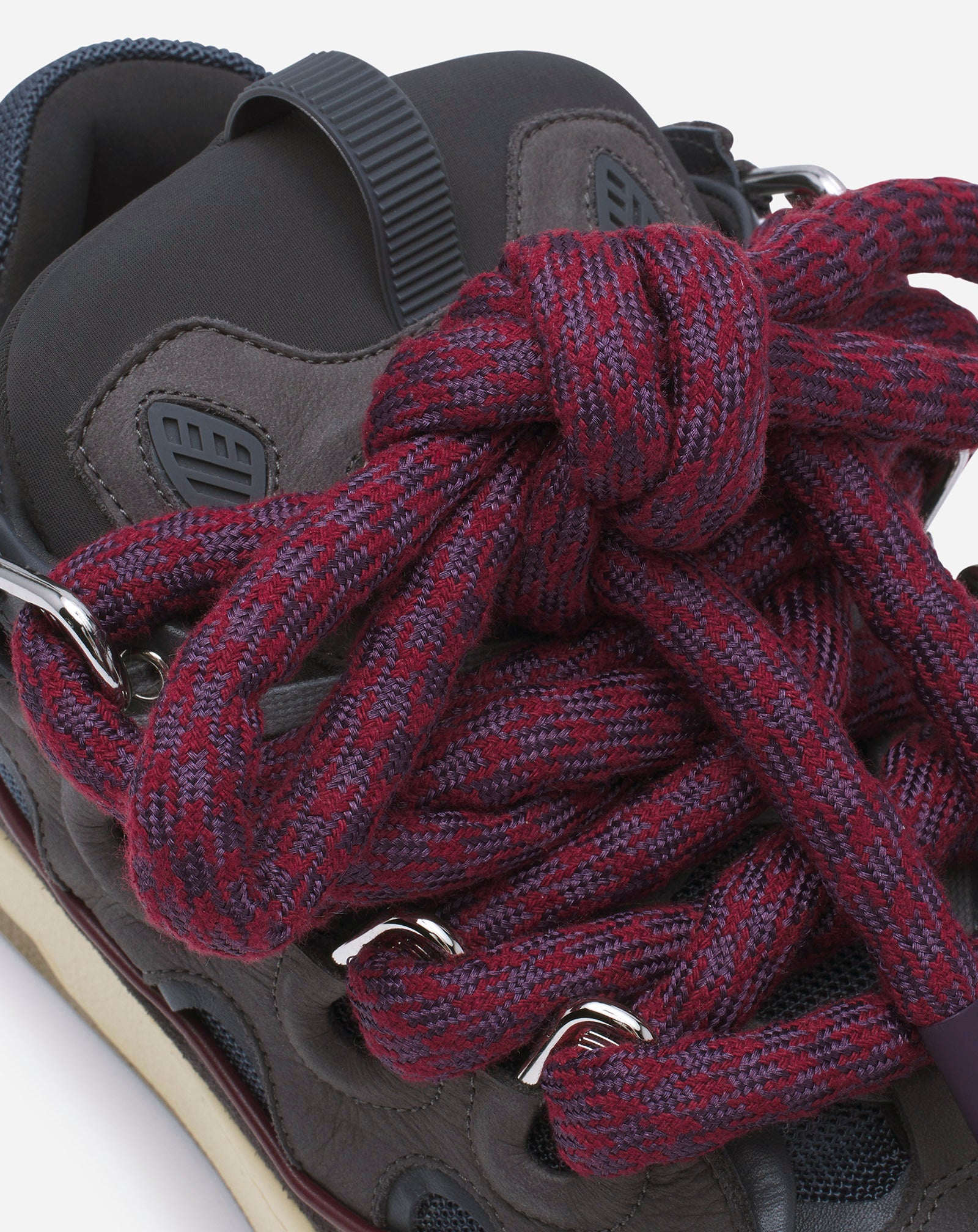 CURB SNEAKERS IN LEATHER WITH SNAKE LACES