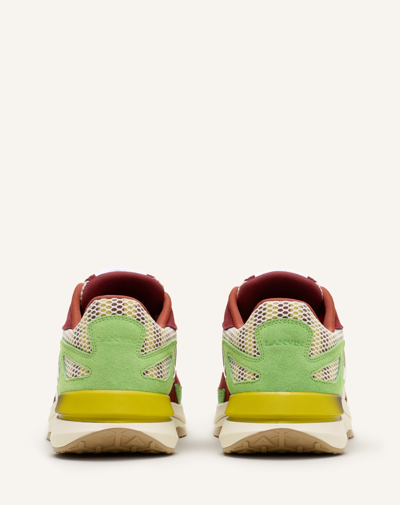 SNEAKERS JLA EN MESH ET CUIR MÉTALLISÉ ROUGE