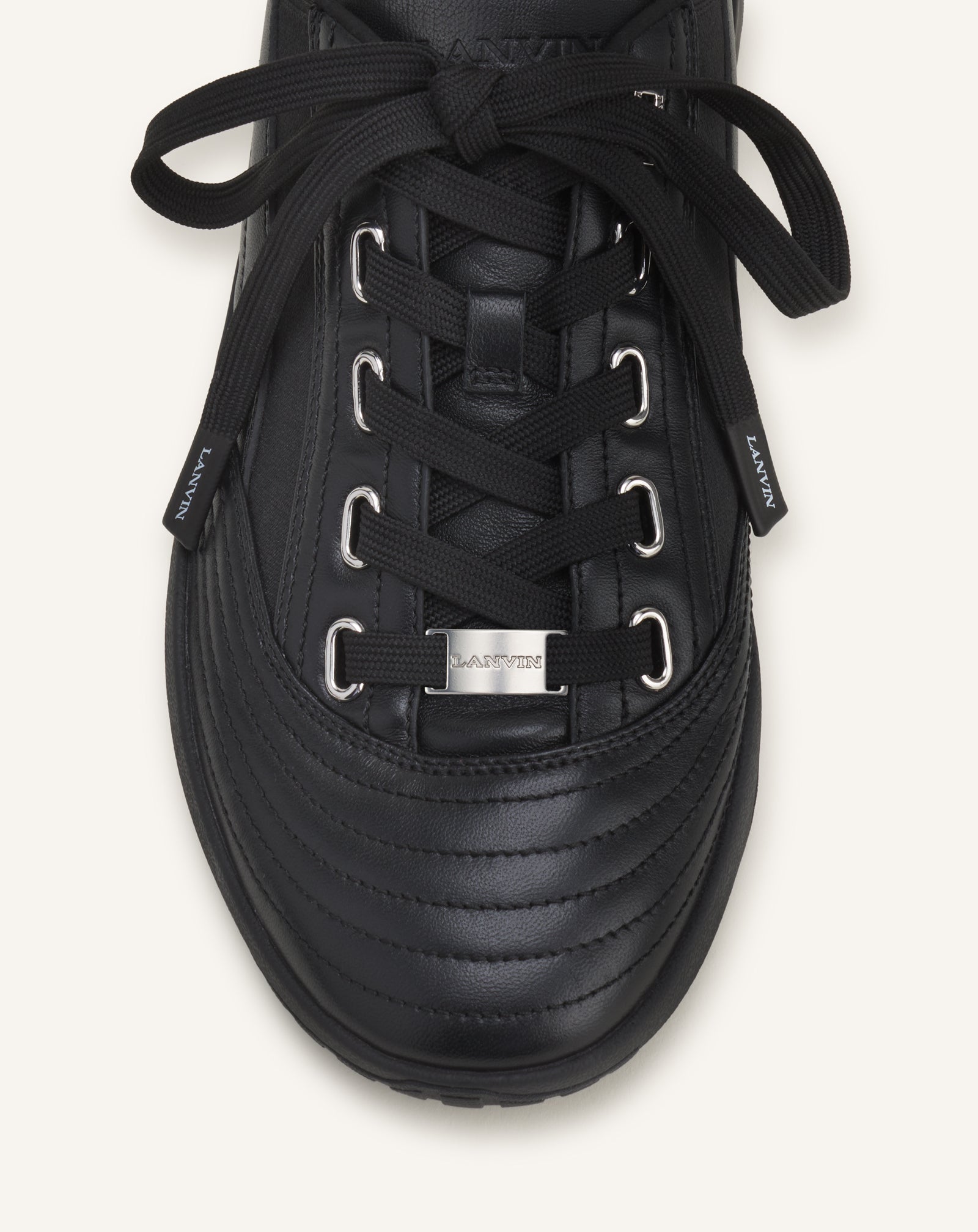 BLACK LNV2 SNEAKERS IN LEATHER