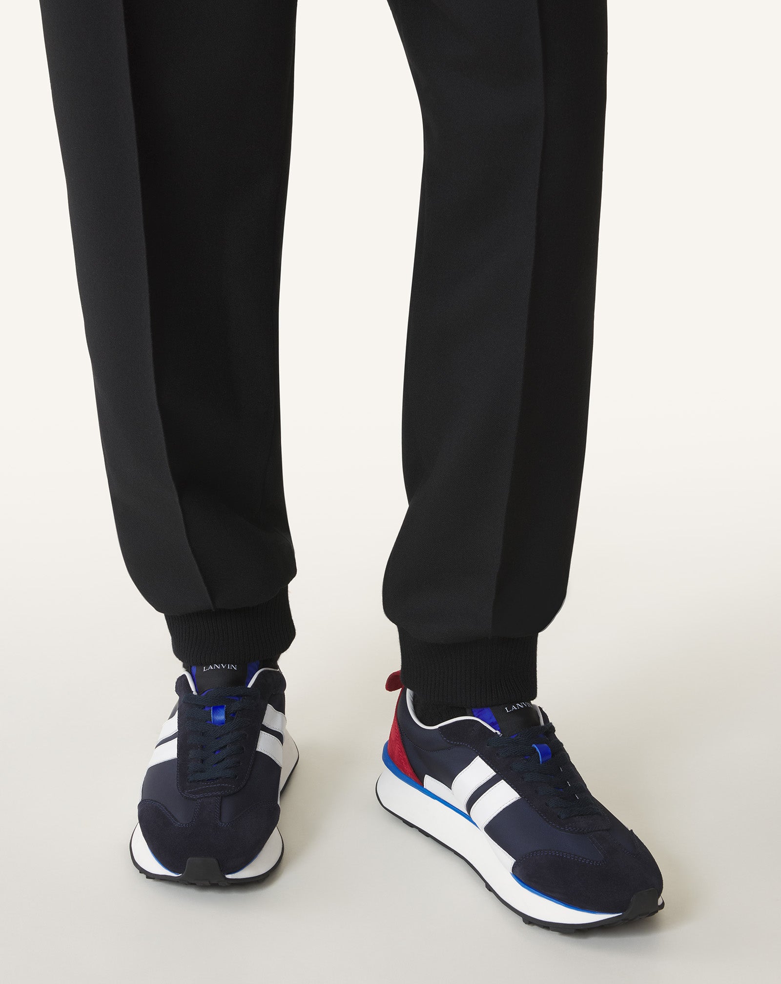 WHITE BUMPR NYLON SNEAKERS