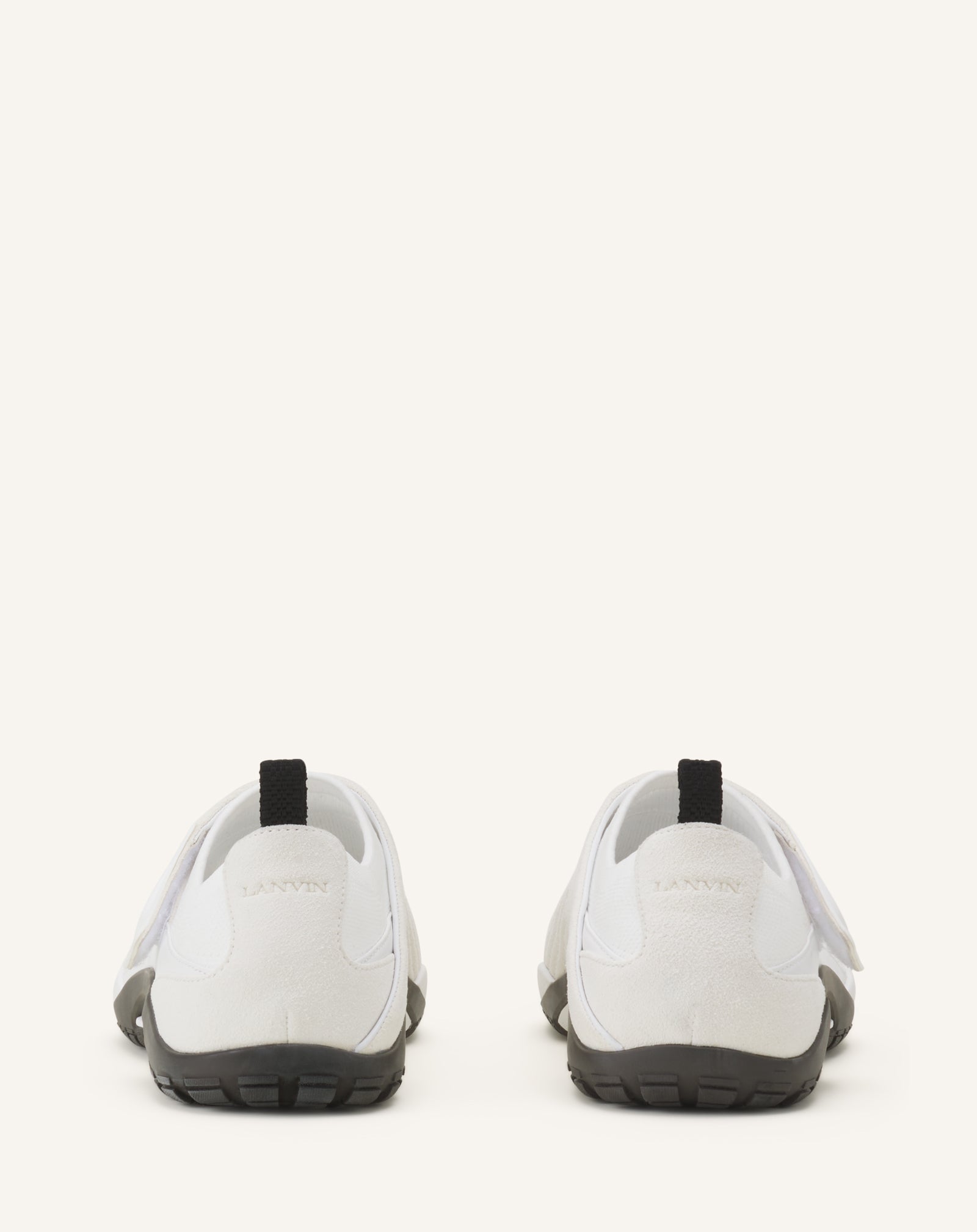 White Lnv1 Sneakers In Knit And Suede | Lanvin