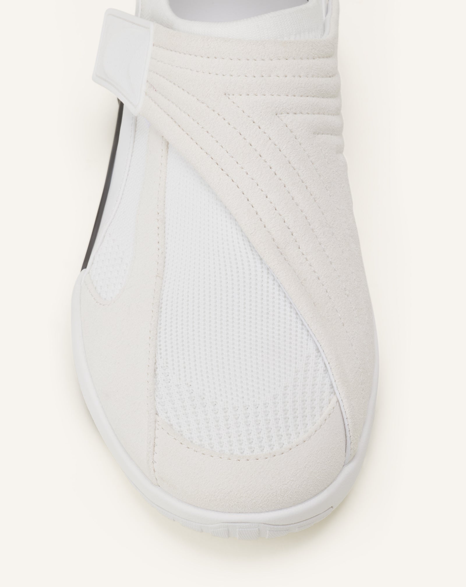 WHITE LNV1 KNIT AND SUEDE SNEAKERS