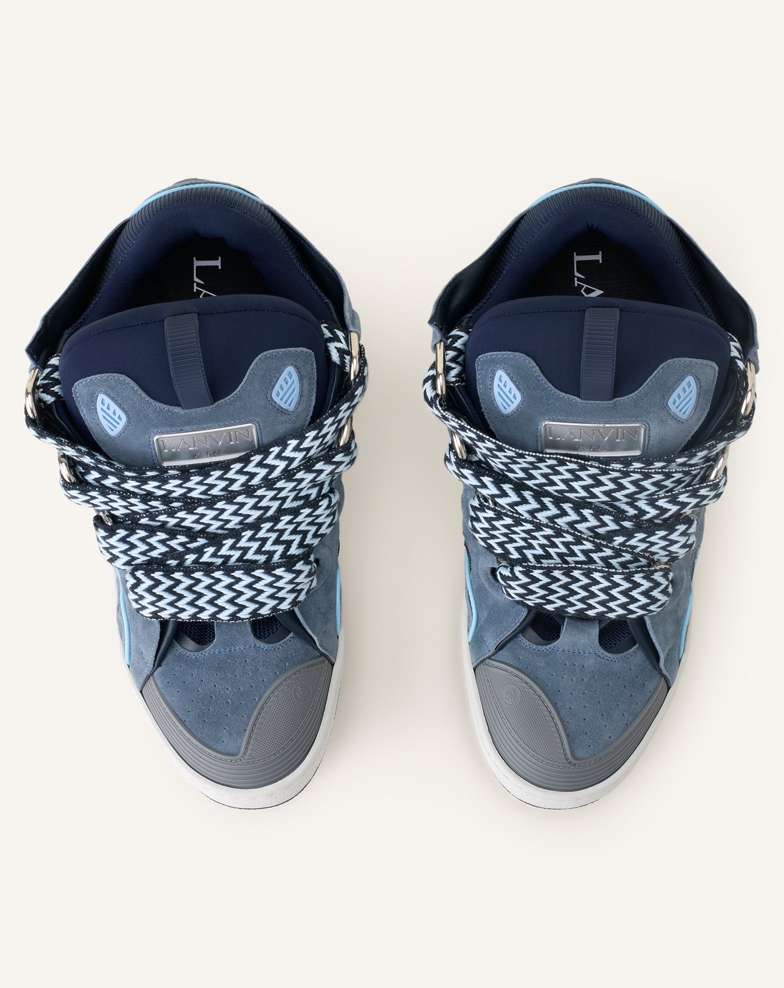 BLUE CURB LEATHER SNEAKERS