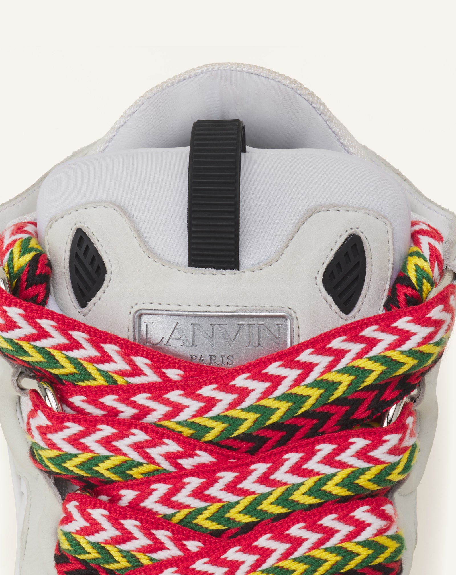 White Leather Curb Sneakers | Lanvin