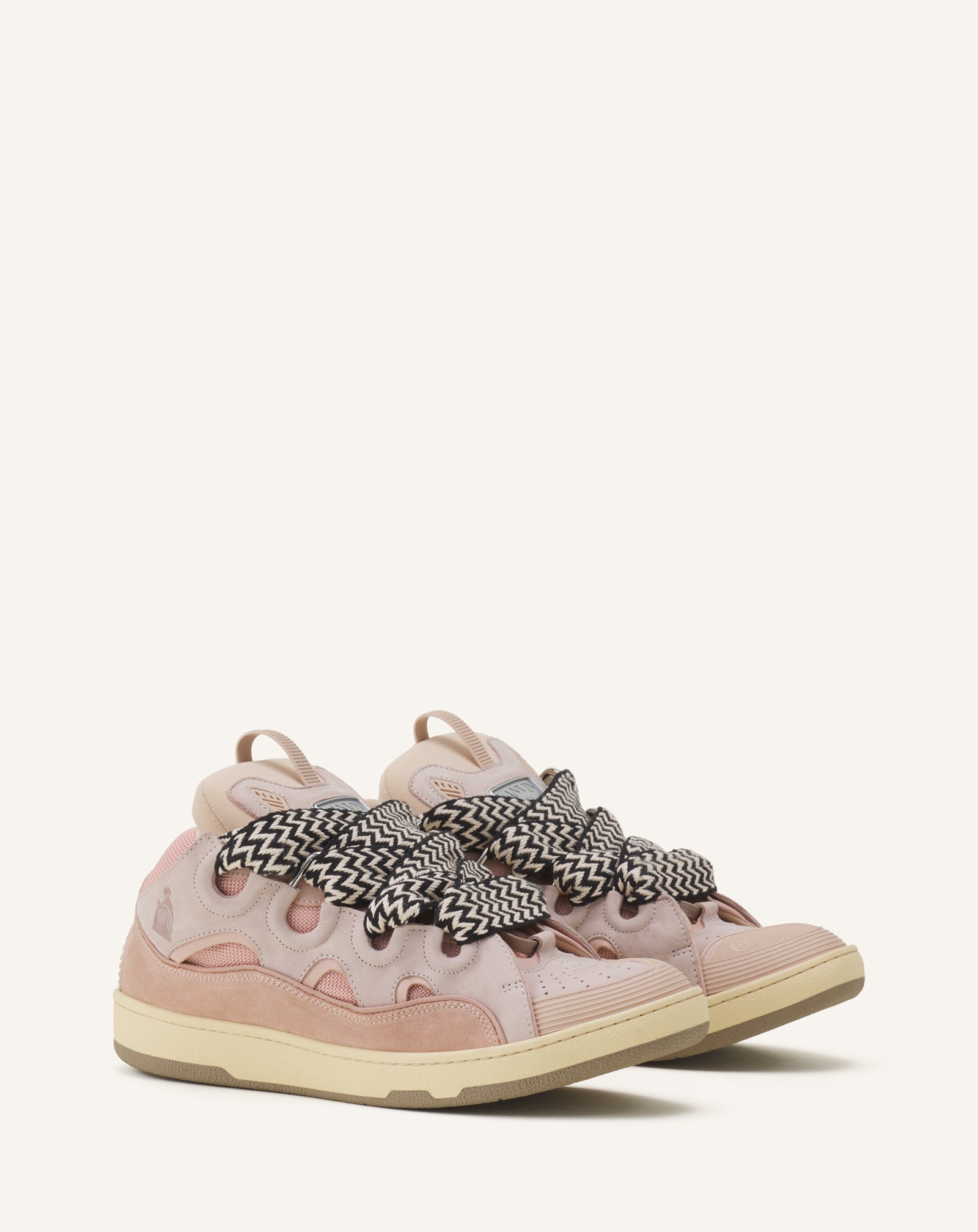 Pink Leather Curb Sneakers | Lanvin