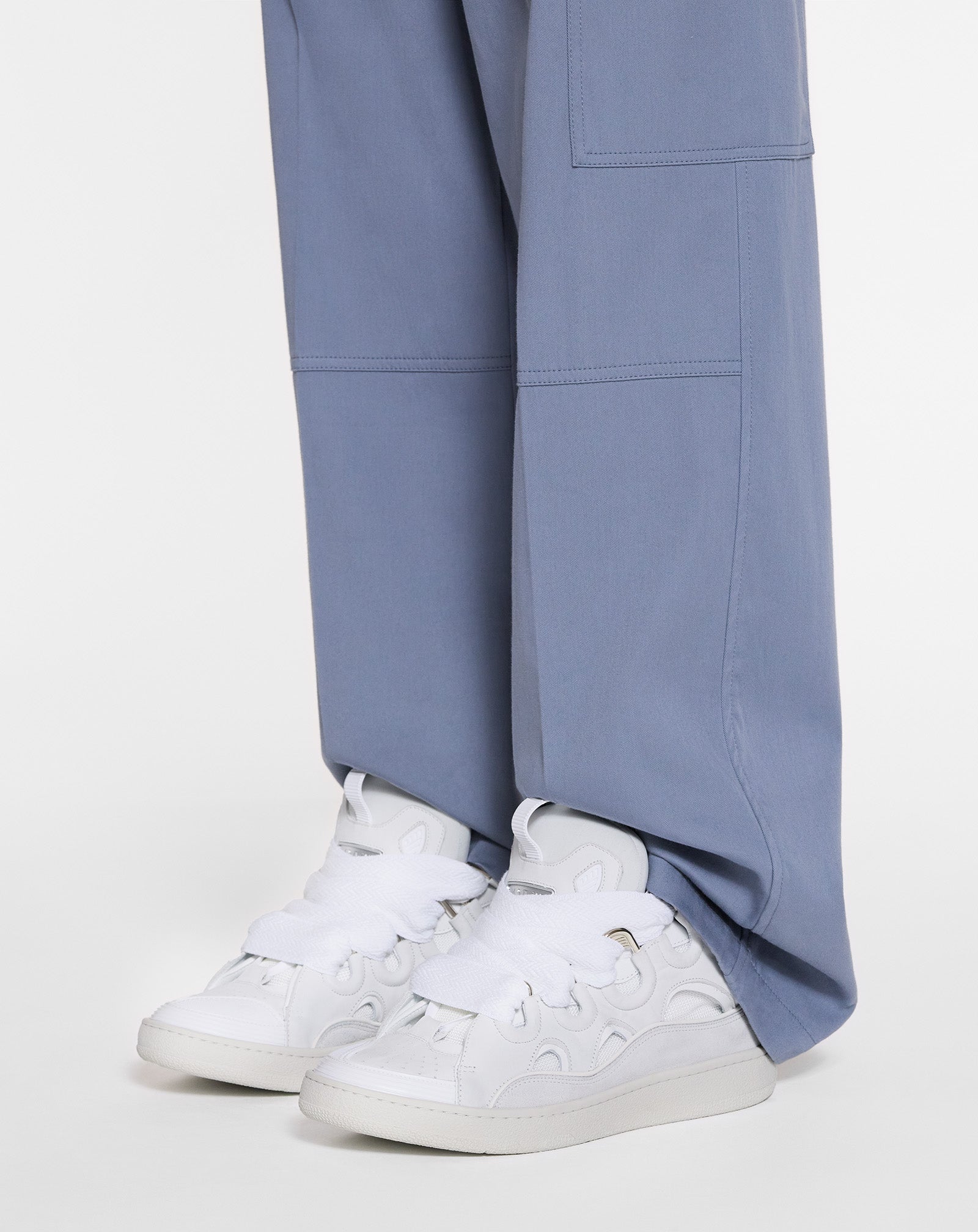 WHITE CURB SNEAKERS IN LEATHER