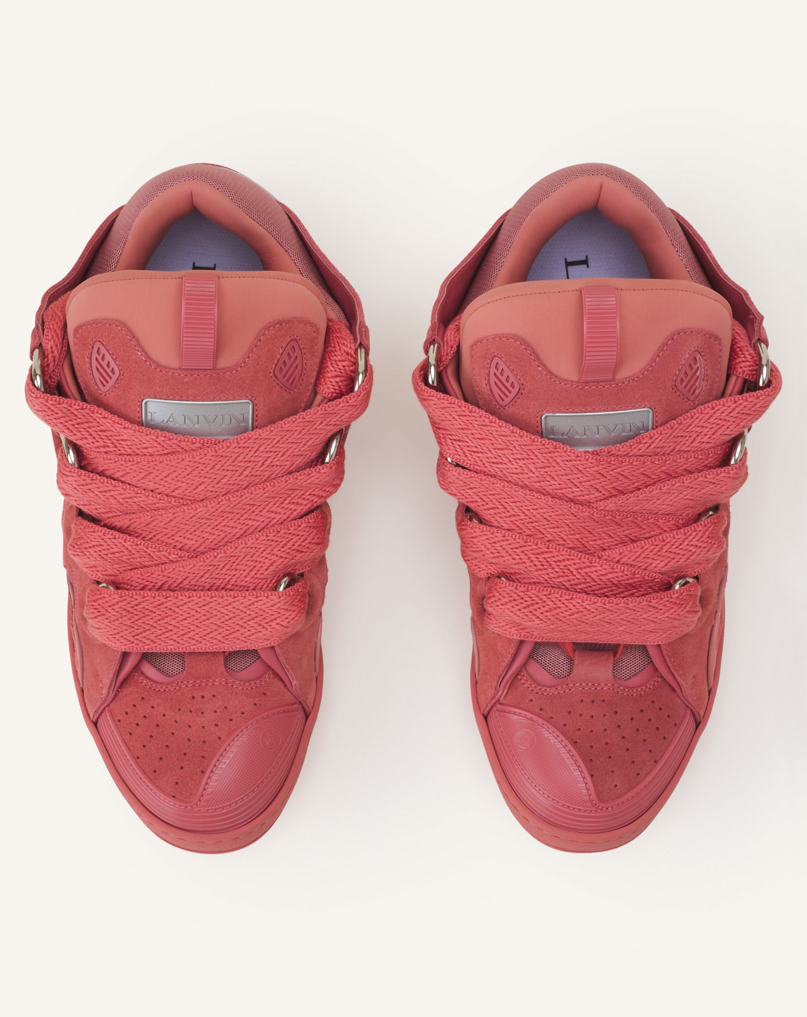 PINK CURB MONOCHROME SUEDE SNEAKERS