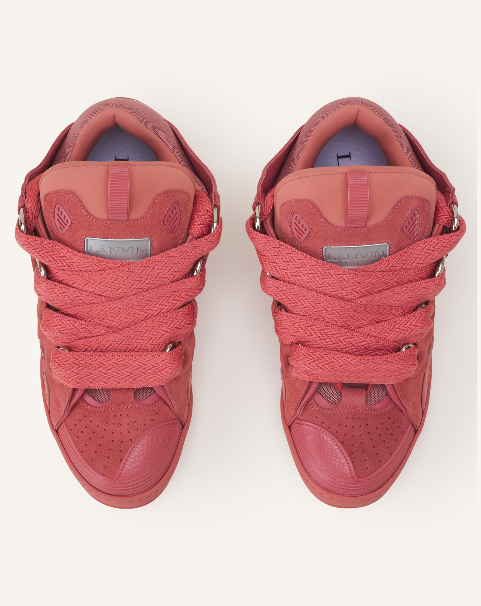 PINK CURB MONOCHROME SUEDE SNEAKERS