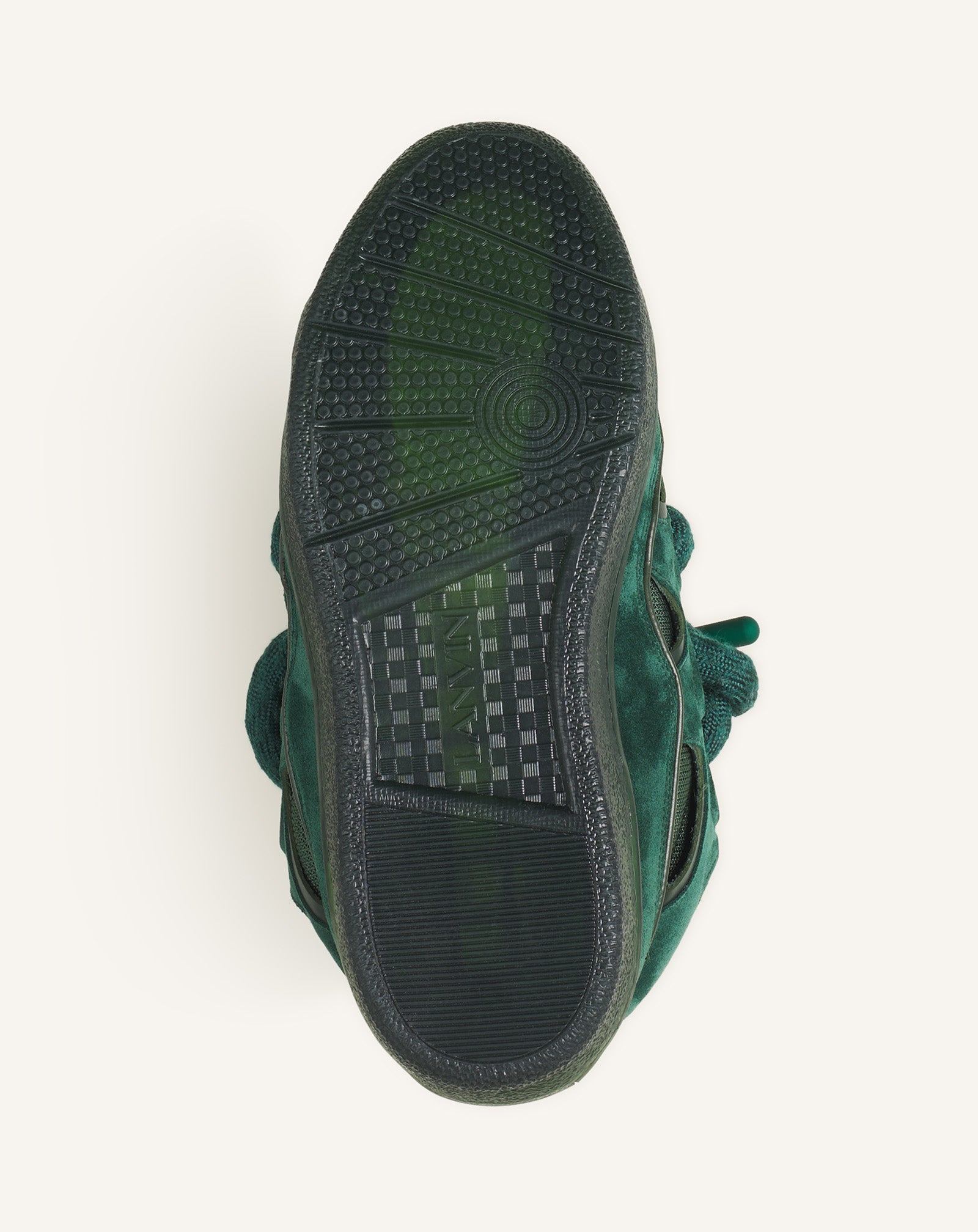 GREEN CURB SNEAKERS IN LEATHER WITH SNAKE LACES