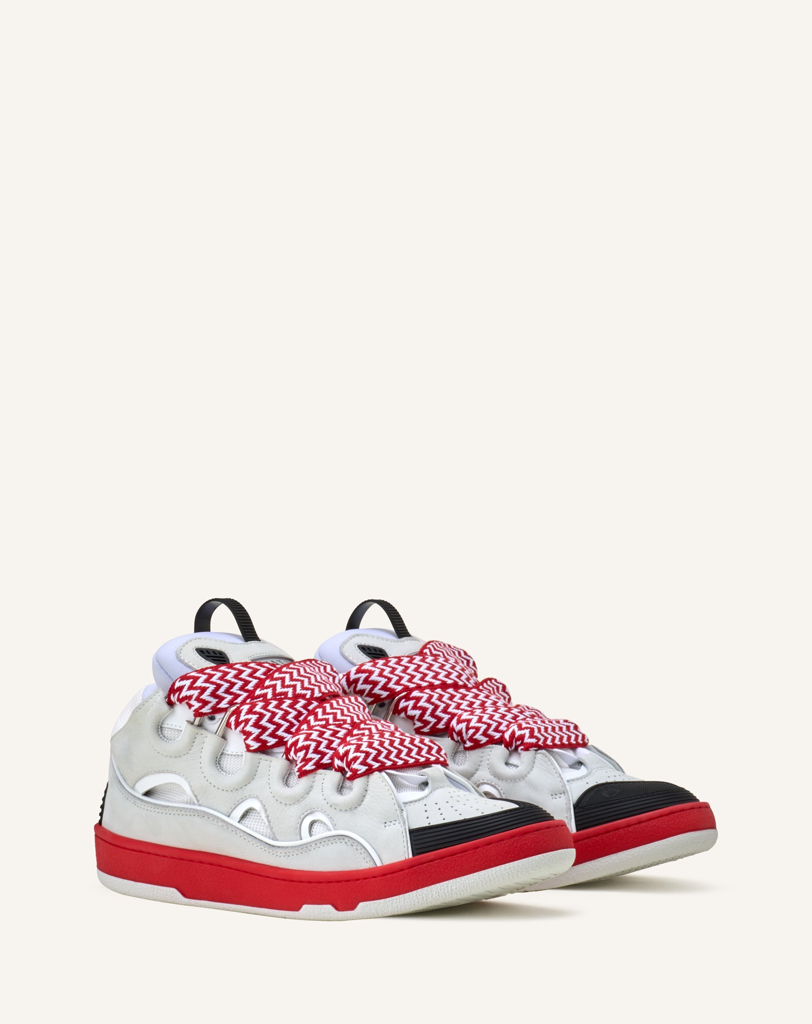 SNEAKERS CURB BICO EN CUIR BLANC