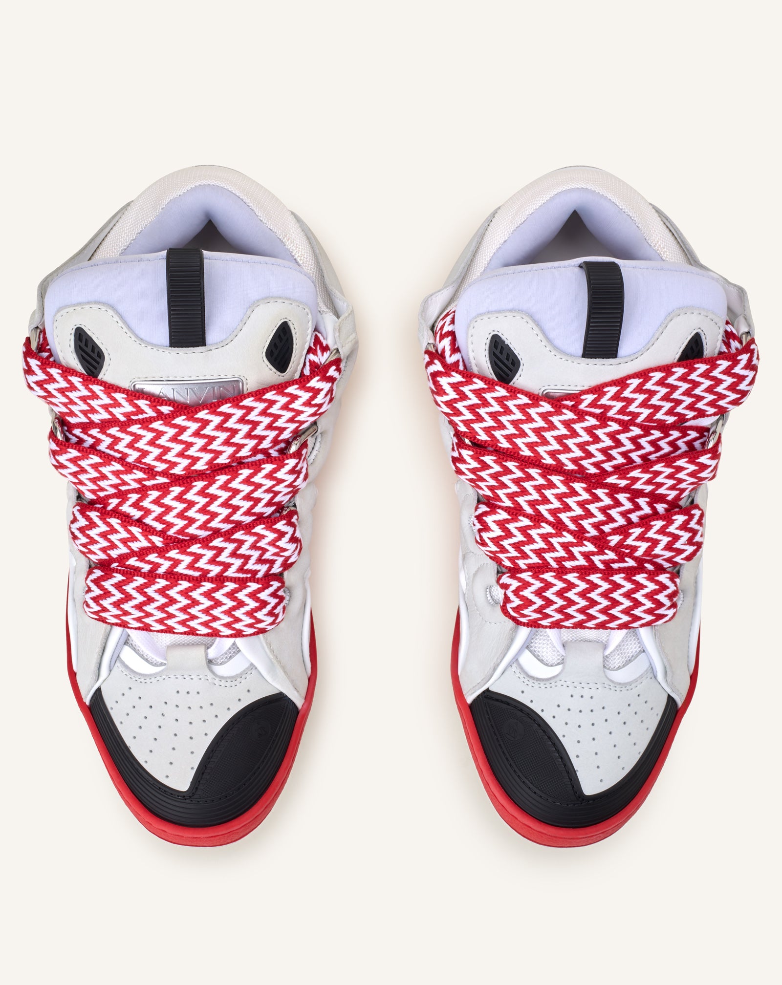 SNEAKERS CURB BICO EN CUIR BLANC