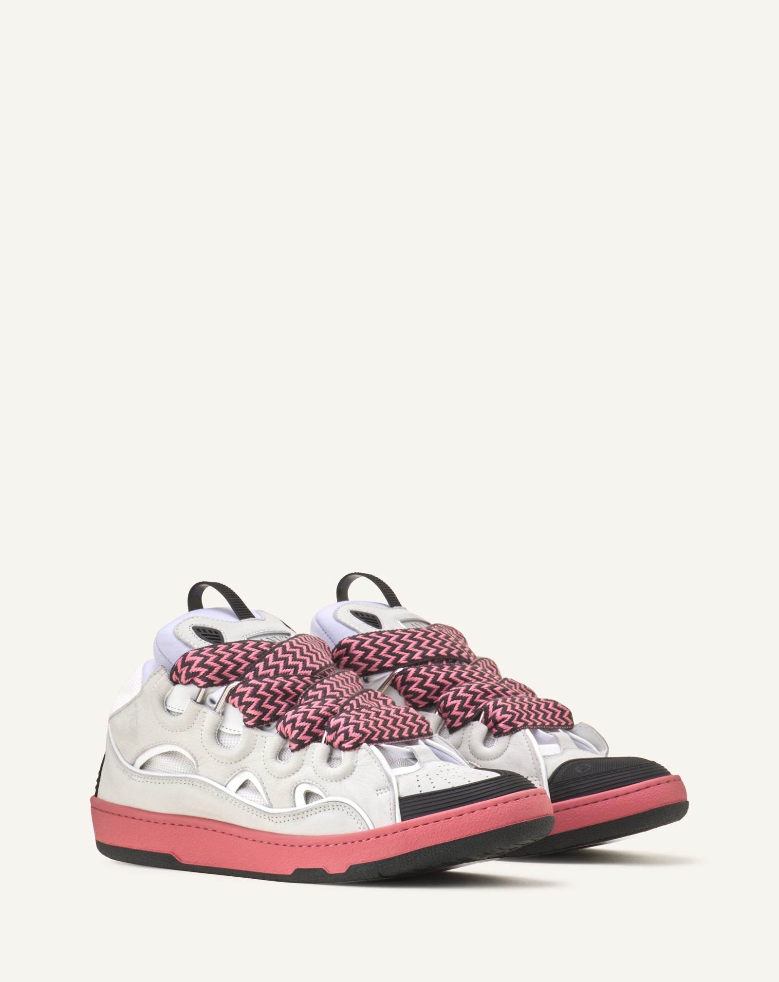 WHITE CURB BICO SNEAKERS IN LEATHER
