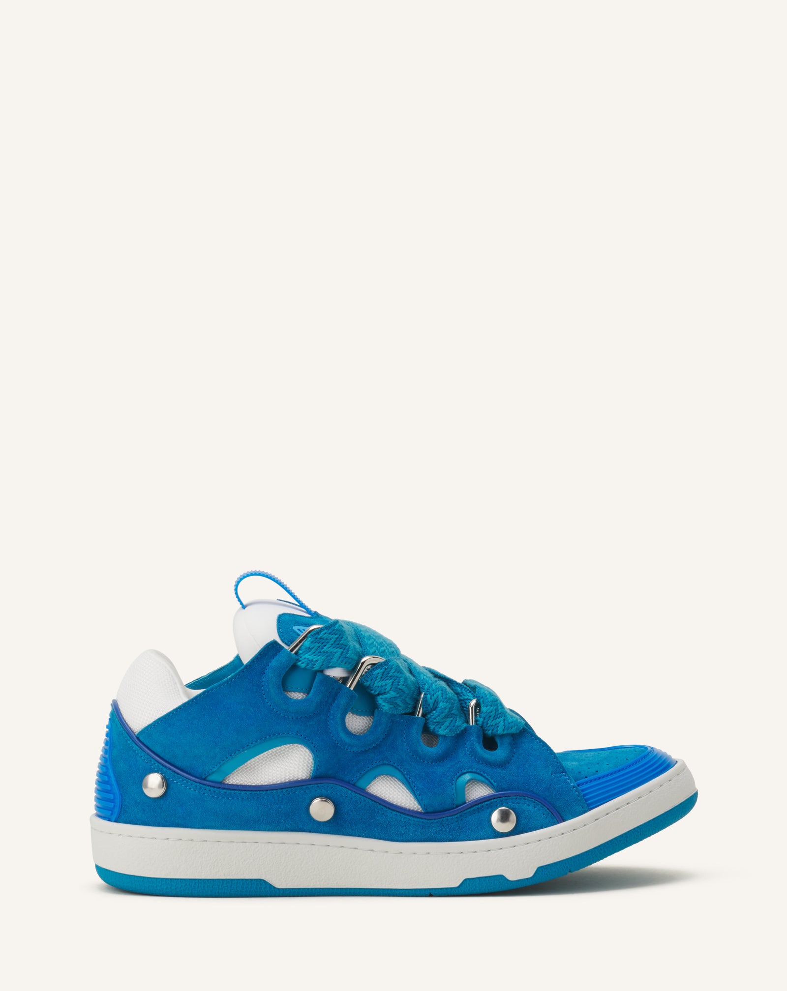BLUE CURB PATCH  SNEAKERS IN LEATHER