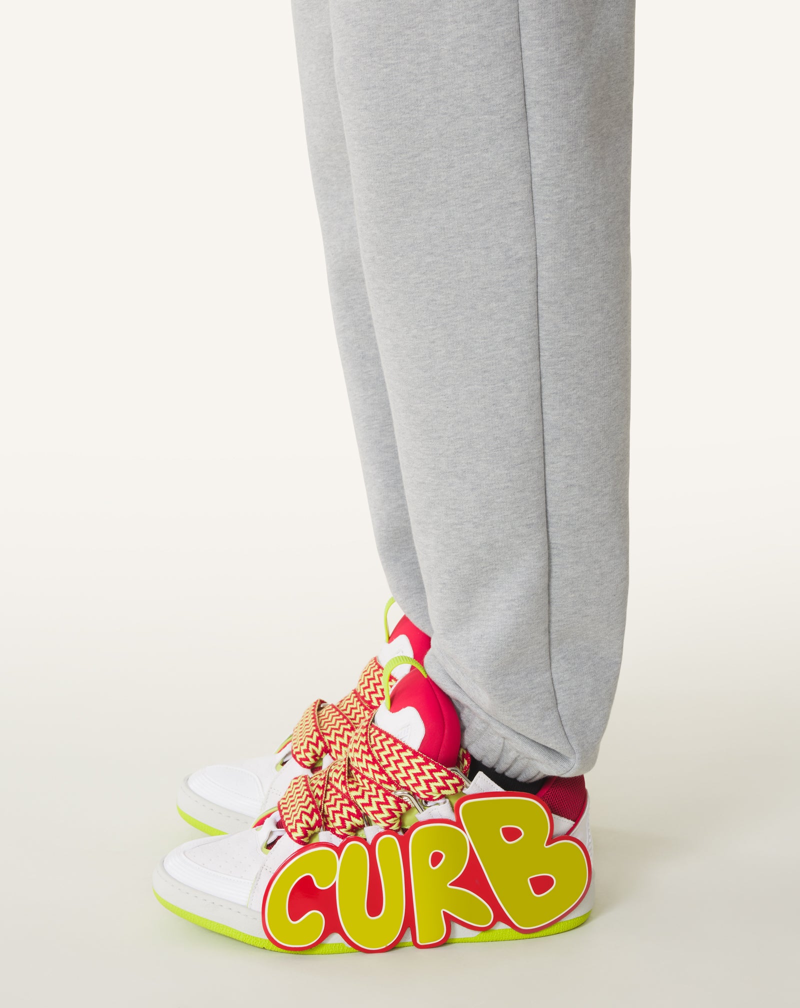 RED CURB PATCH  SNEAKERS IN LEATHER