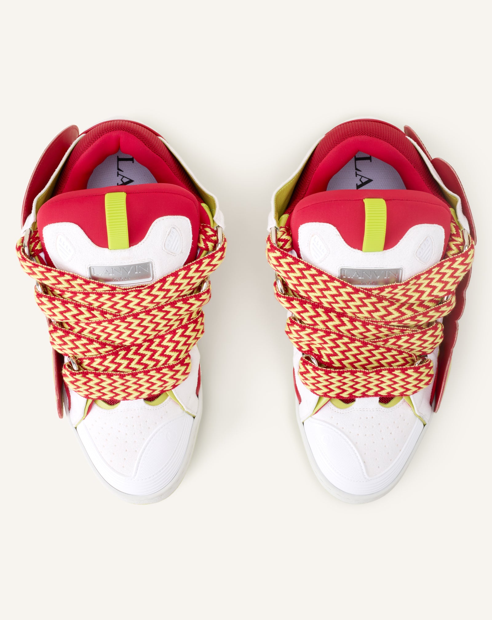 RED CURB PATCH  SNEAKERS IN LEATHER