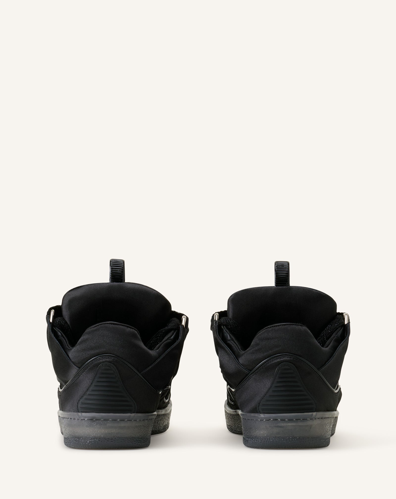BLACK CURB SNEAKERS IN SATIN