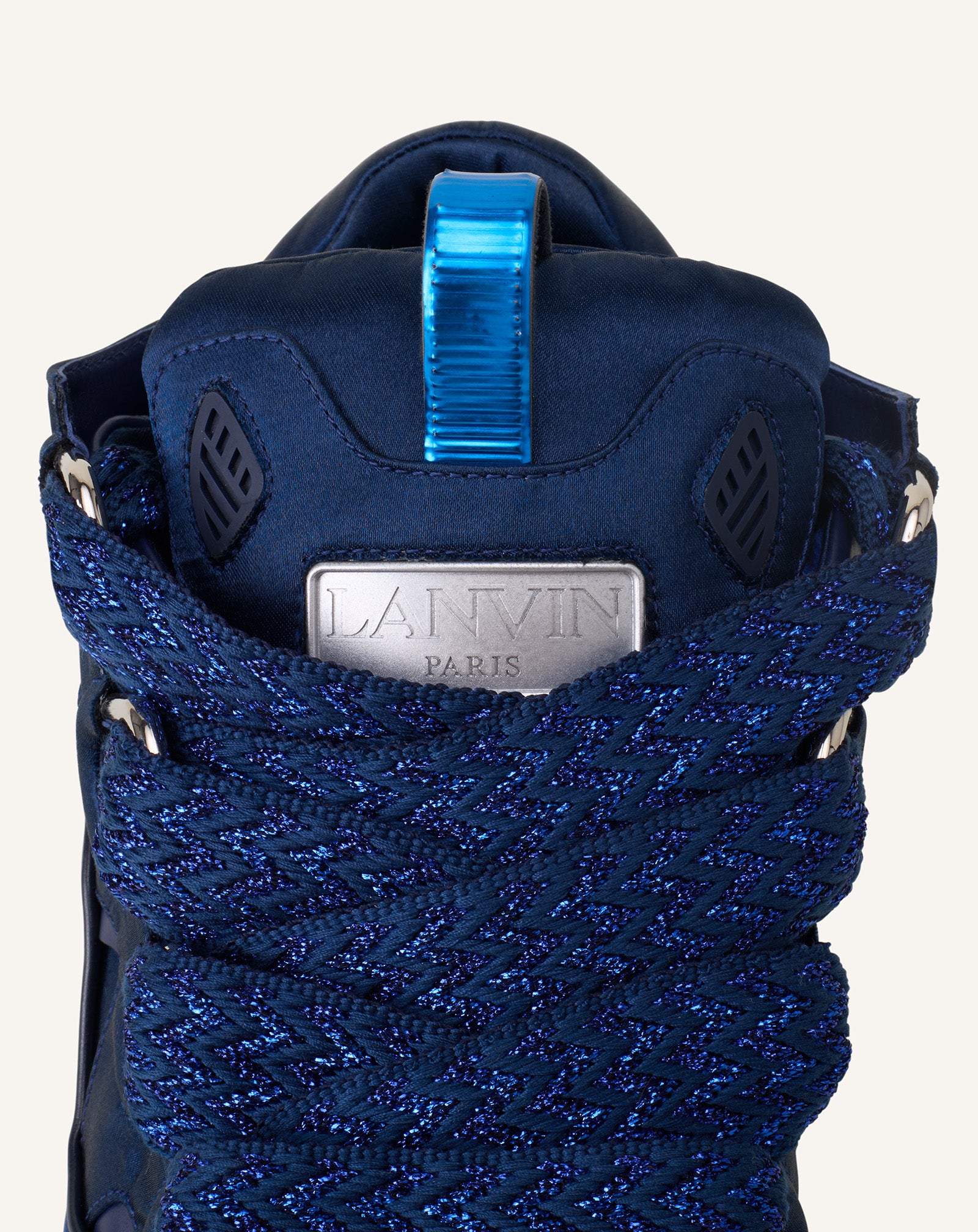 BLUE CURB SNEAKERS IN SATIN