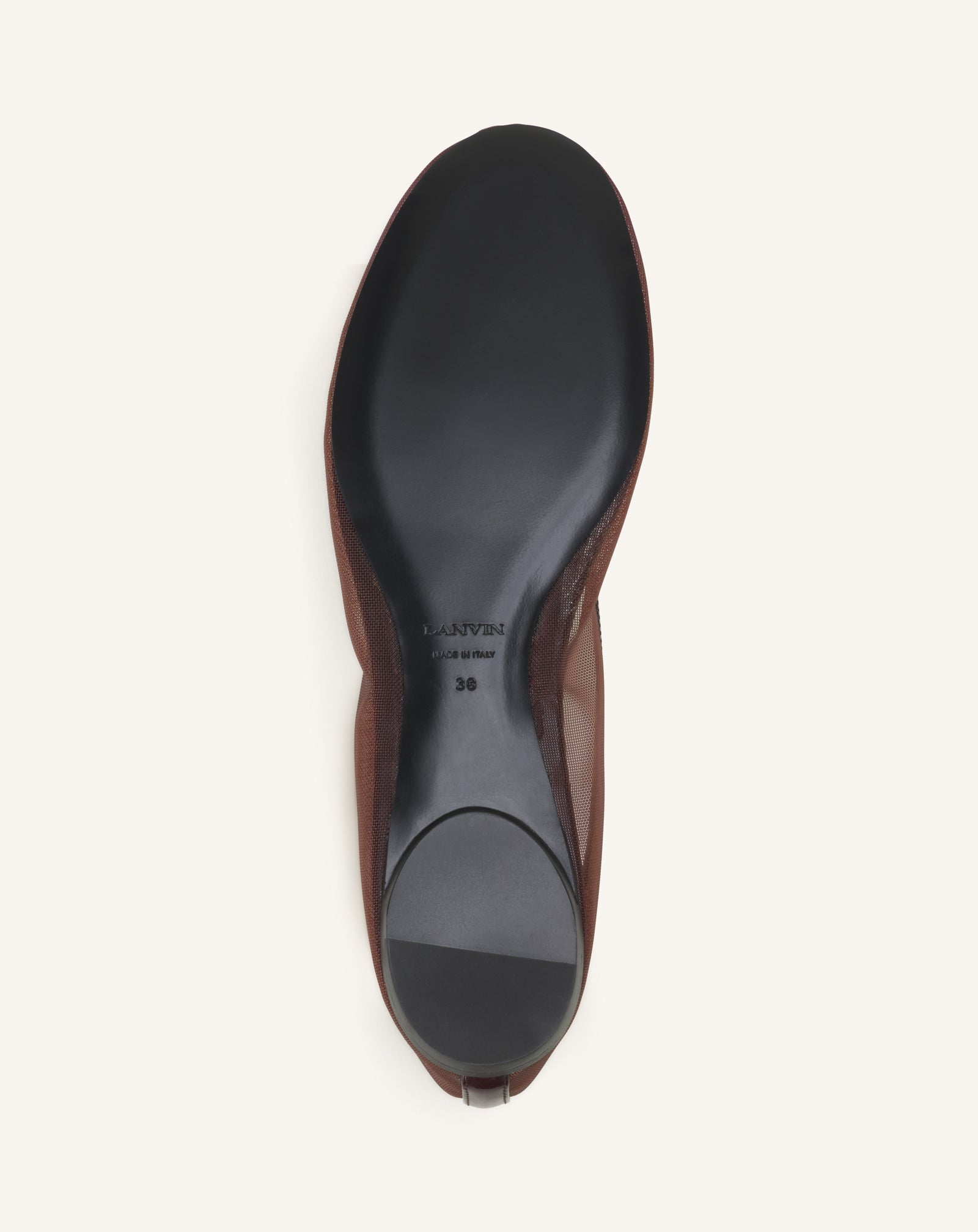 BROWN THE BALLERINA FLAT IN MESH