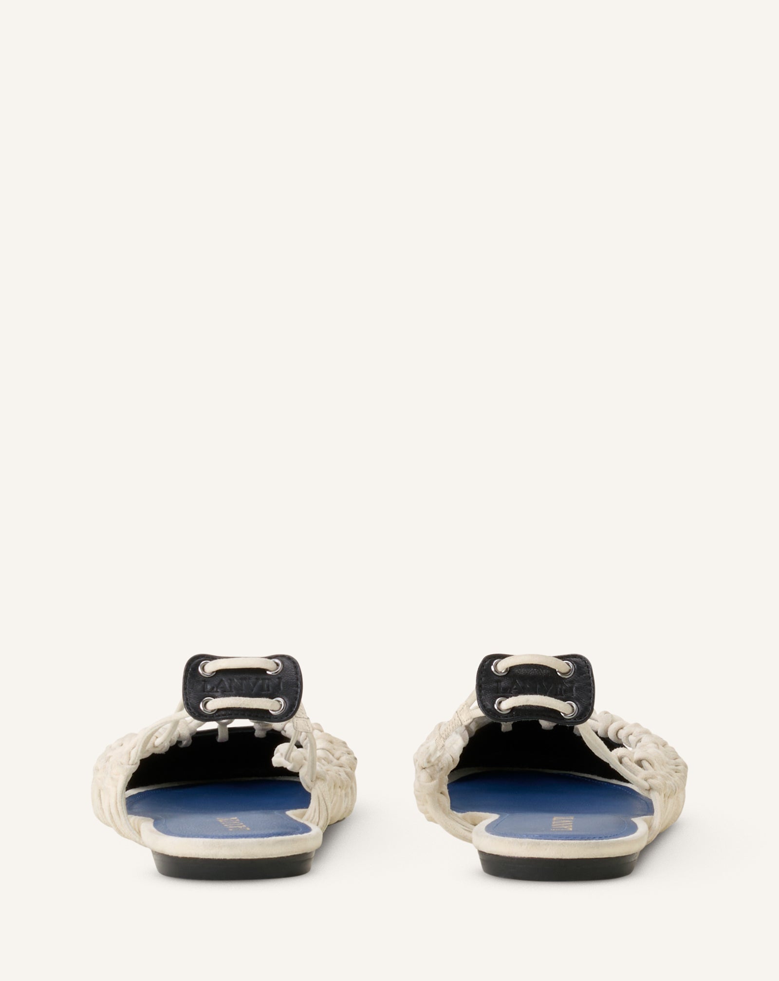 BALLERINE SLINGBACK KNITLINE EN CUIR BLANC