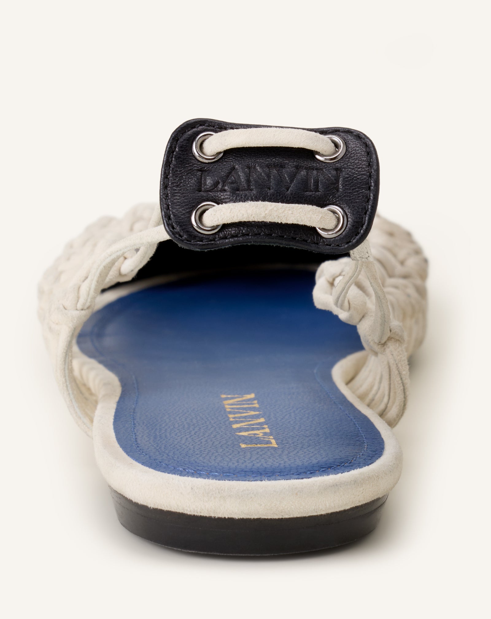 WHITE KNITLINE SLINGBACK BALLERINA IN LEATHER