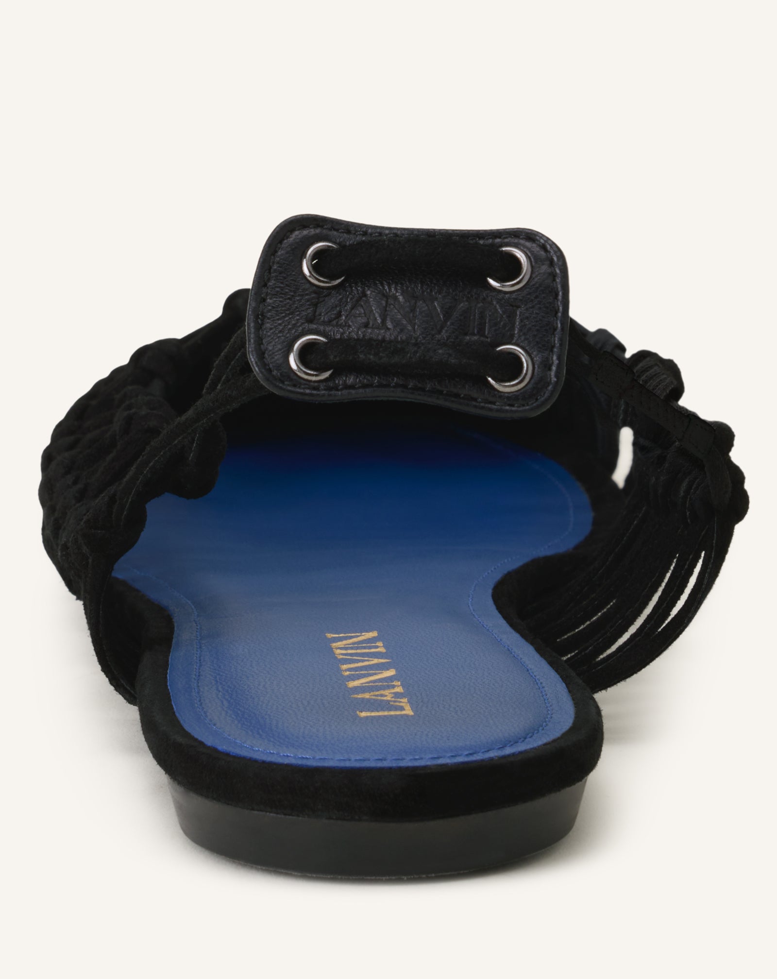 BLACK KNITLINE SLINGBACK BALLERINA IN LEATHER