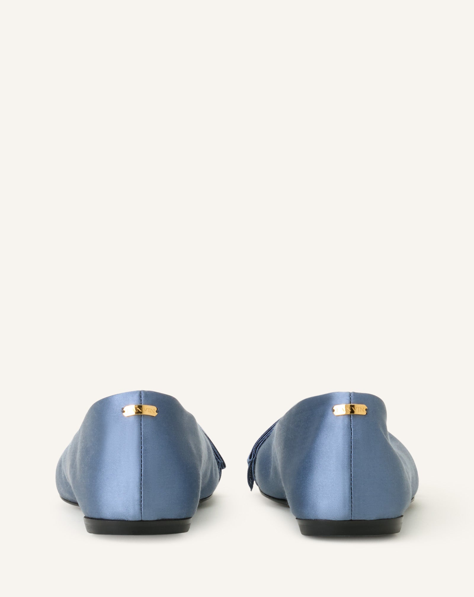 BLUE THE BOW BALLERINA FLAT IN SATIN