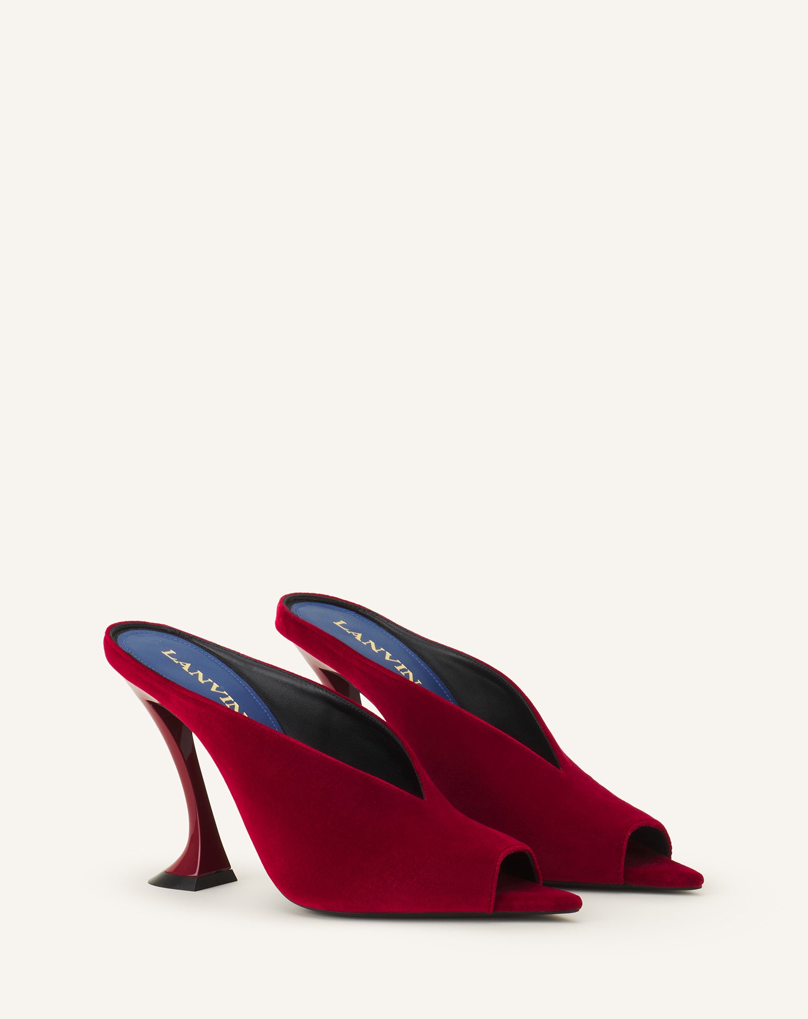 MULE MIDNIGHT STEP EN VELOURS ROUGE