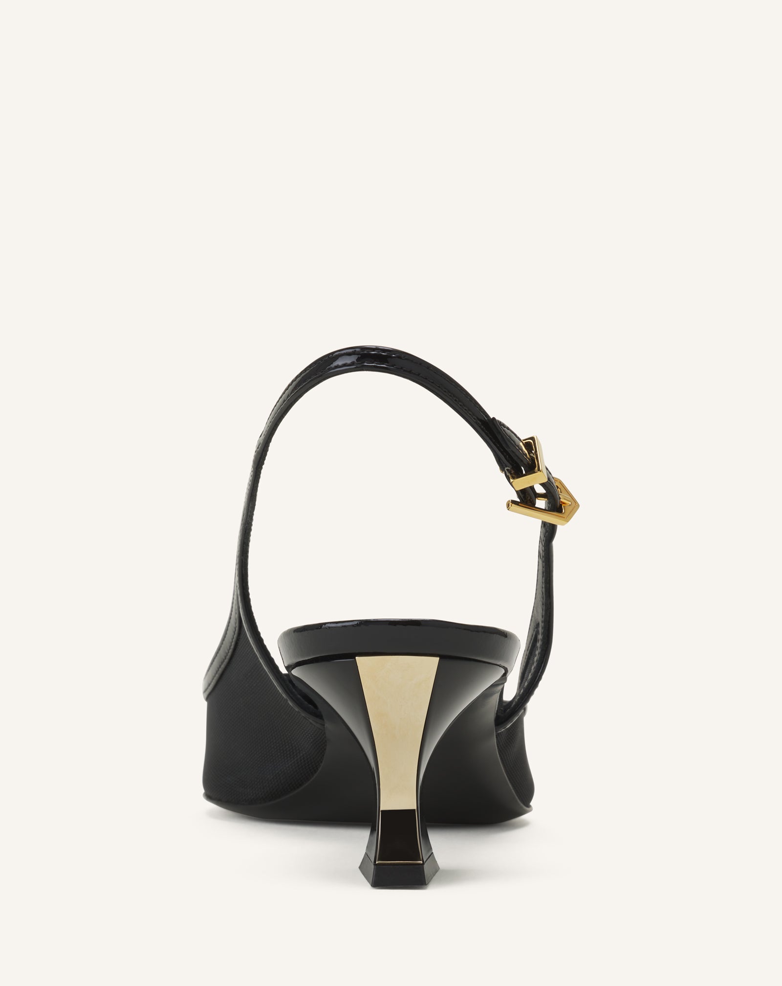 BLACK NOCTURNE SLINGBACK IN MESH AND PATENT LEATHER