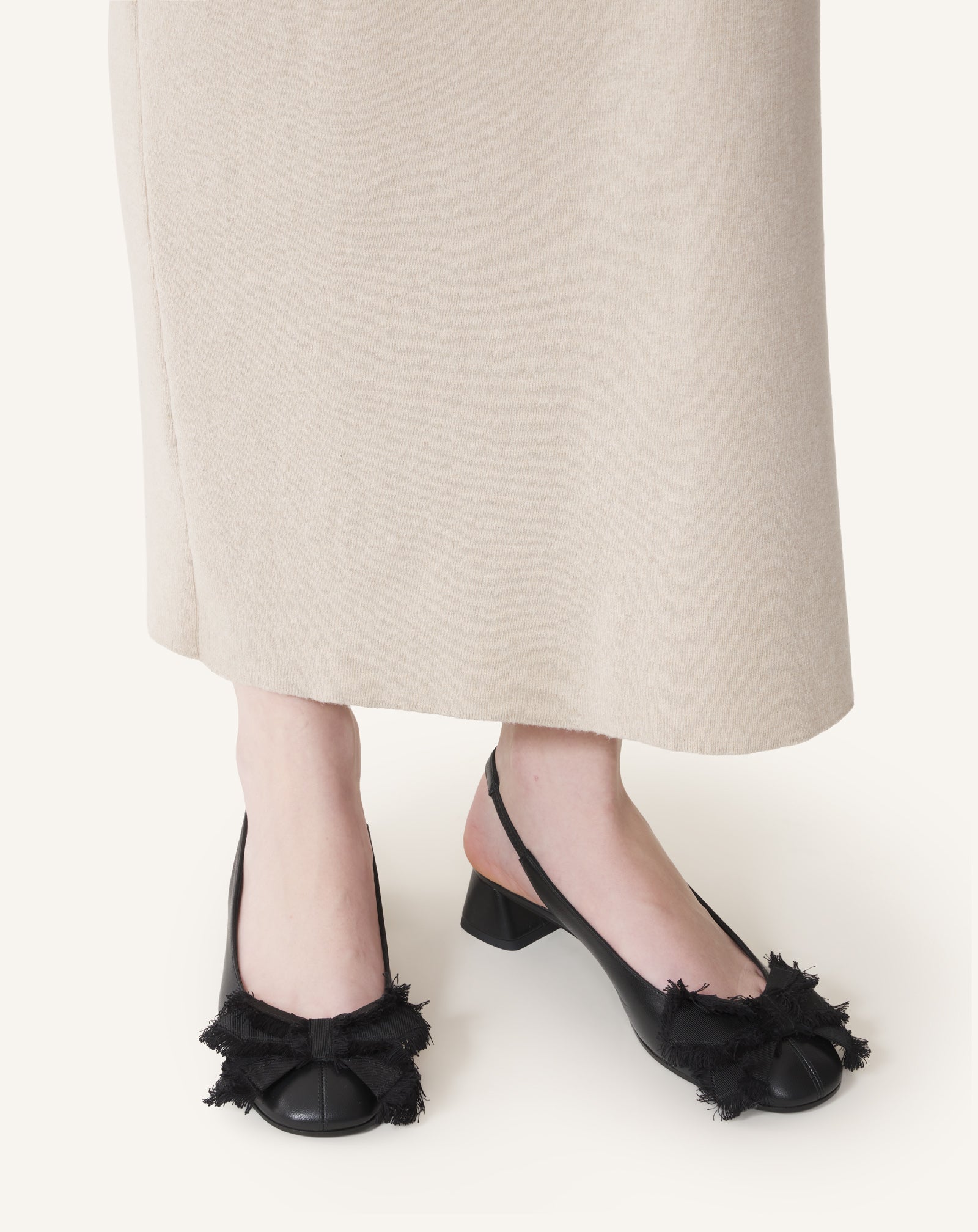SLINGBACK À TALONS BALLERINE EN CUIR