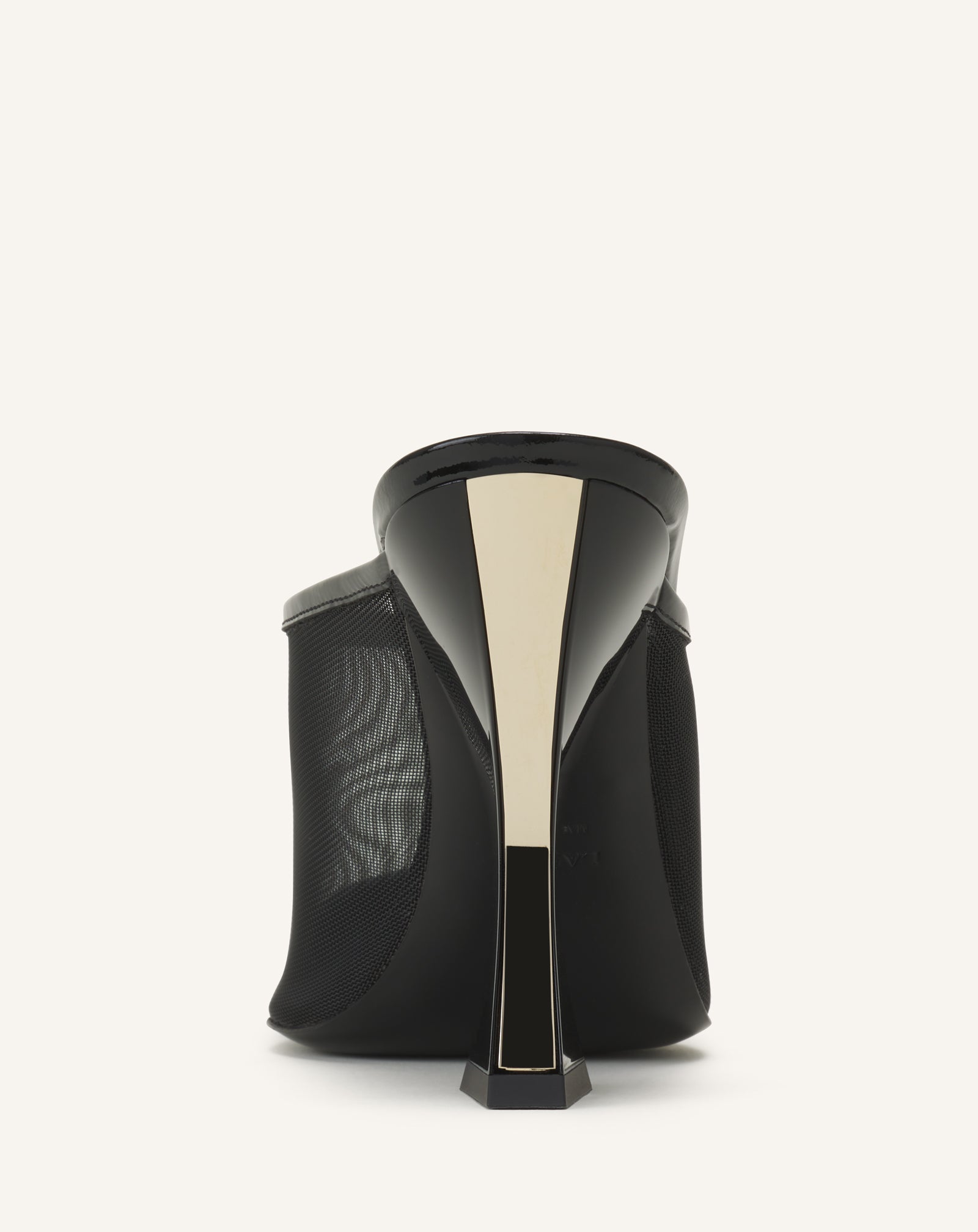 BLACK NOCTURNE MULE IN MESH AND PATENT LEATHER