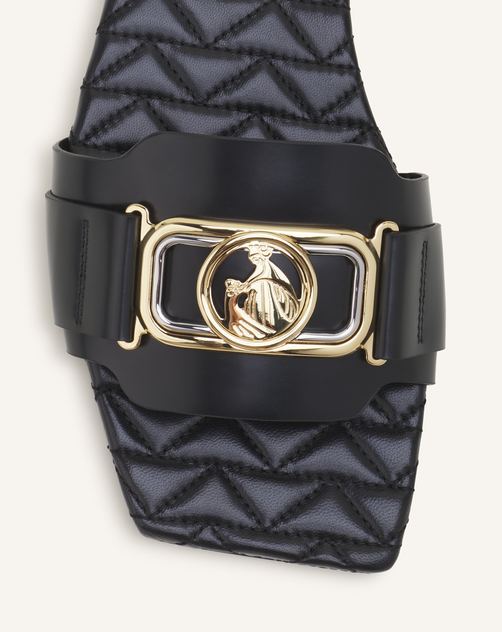 BLACK MOTHER & DAUGHTER FLAT MULE