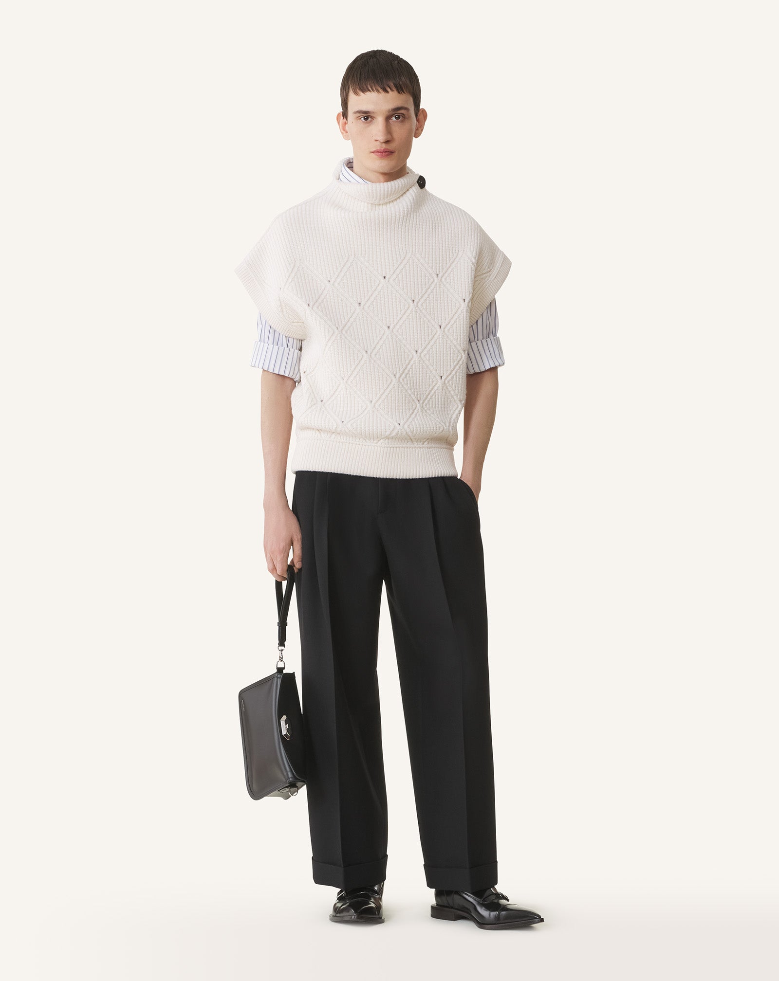 COMPAGNON ASYMMETRICAL LEATHER CLUTCH BAG