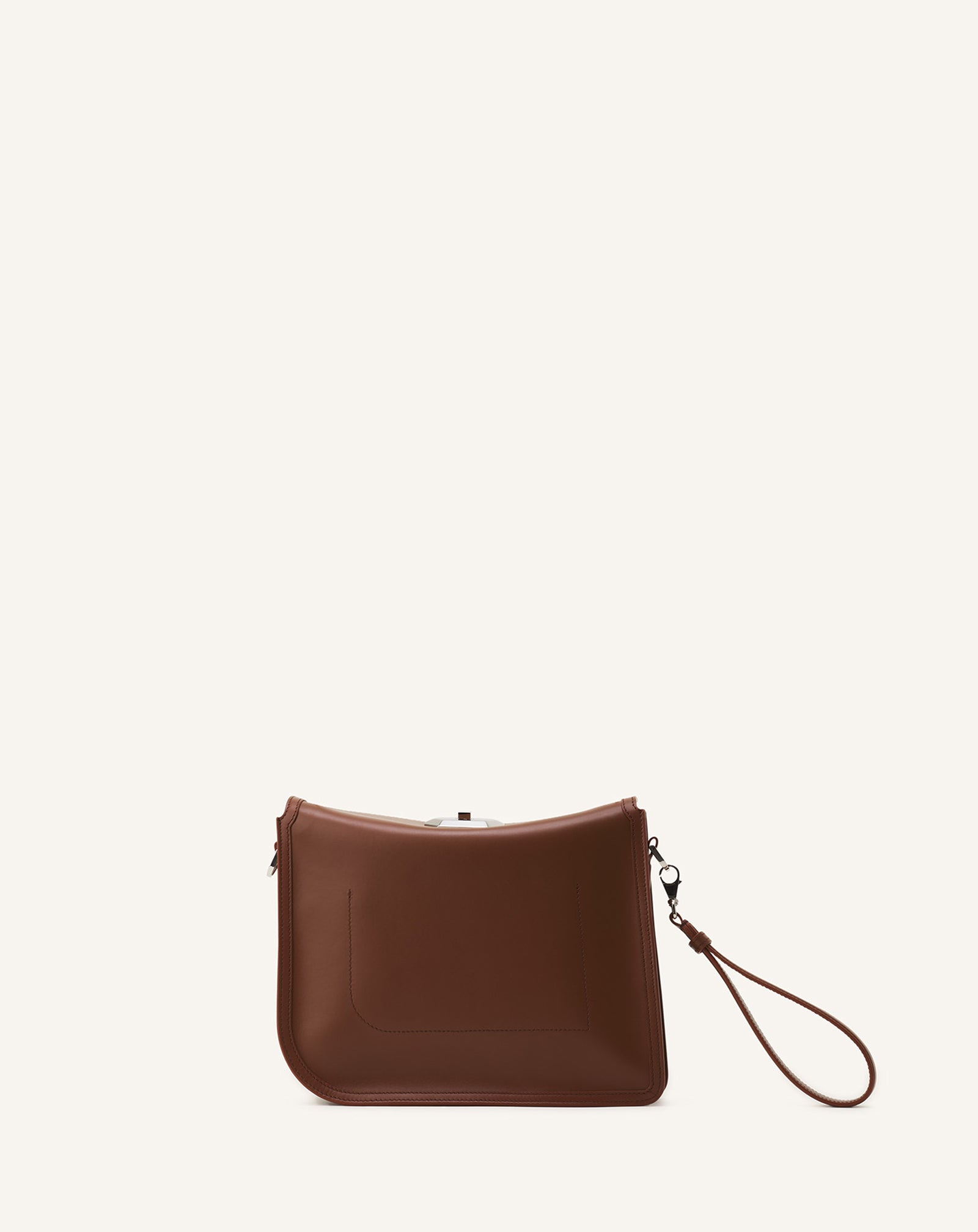 SAC POCHETTE COMPAGNON EN CUIR MARRON