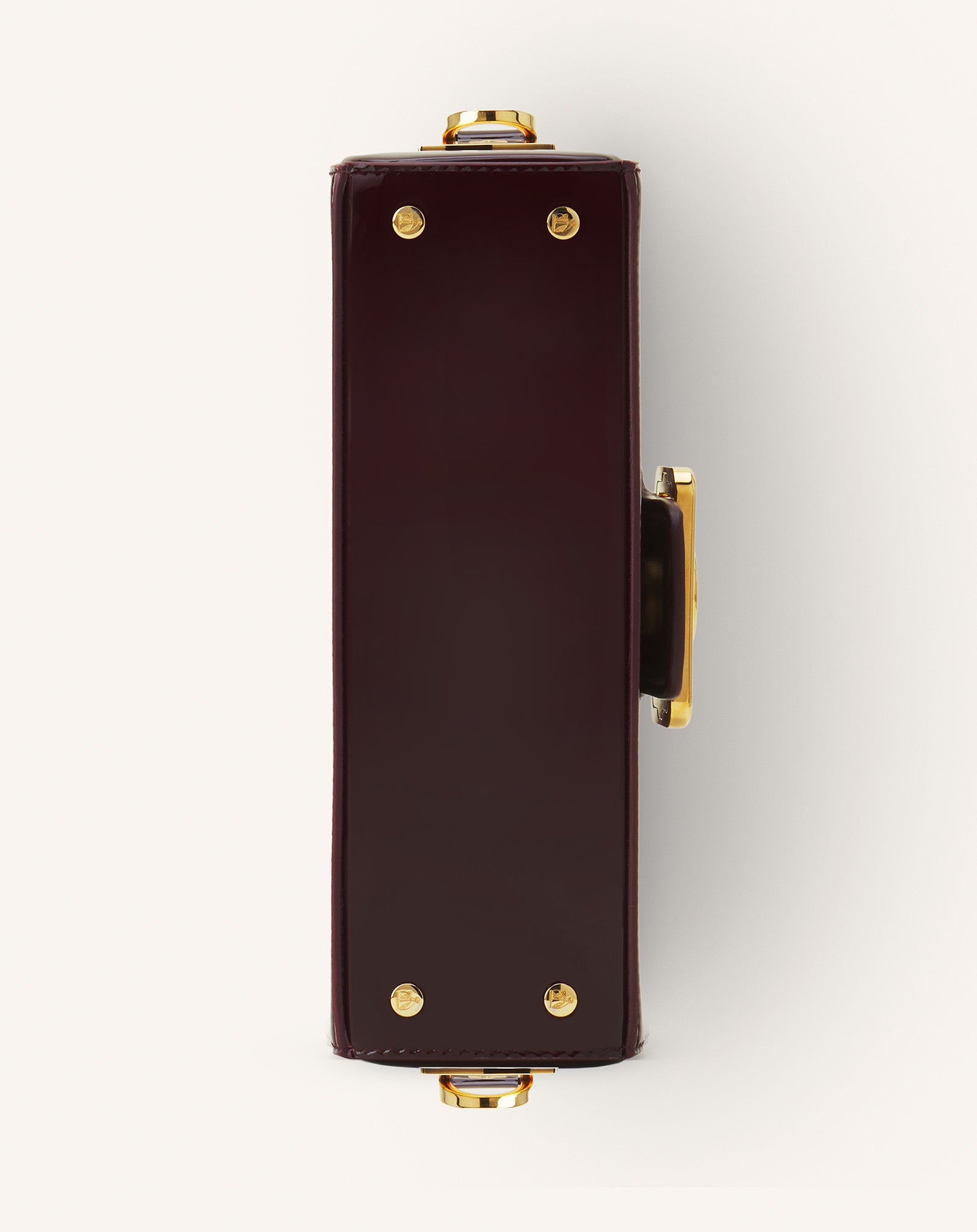 SAC PENCIL CAT NANO EN CUIR VERNI MARRON