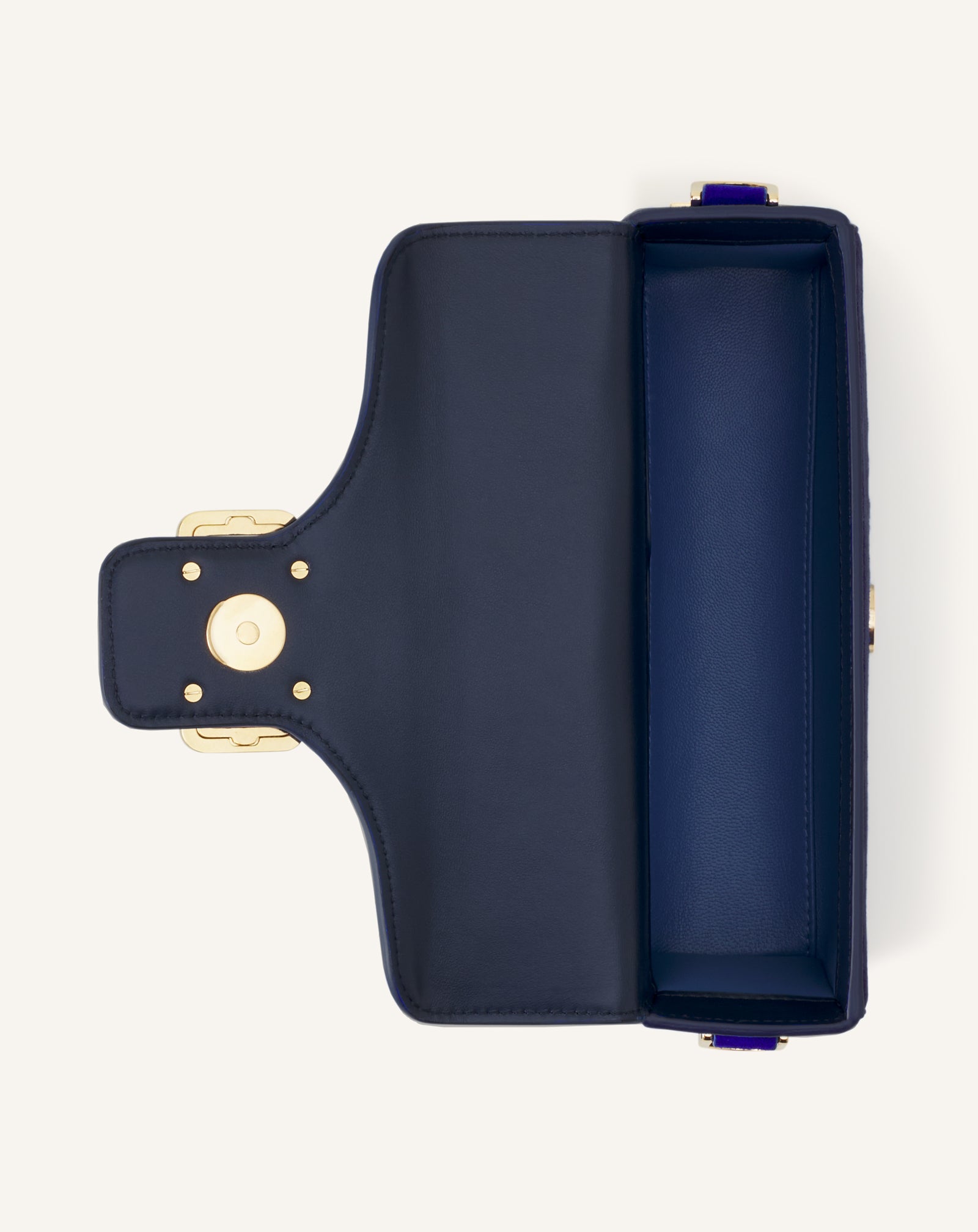 BLUE NANO PENCIL CAT LEATHER BAG