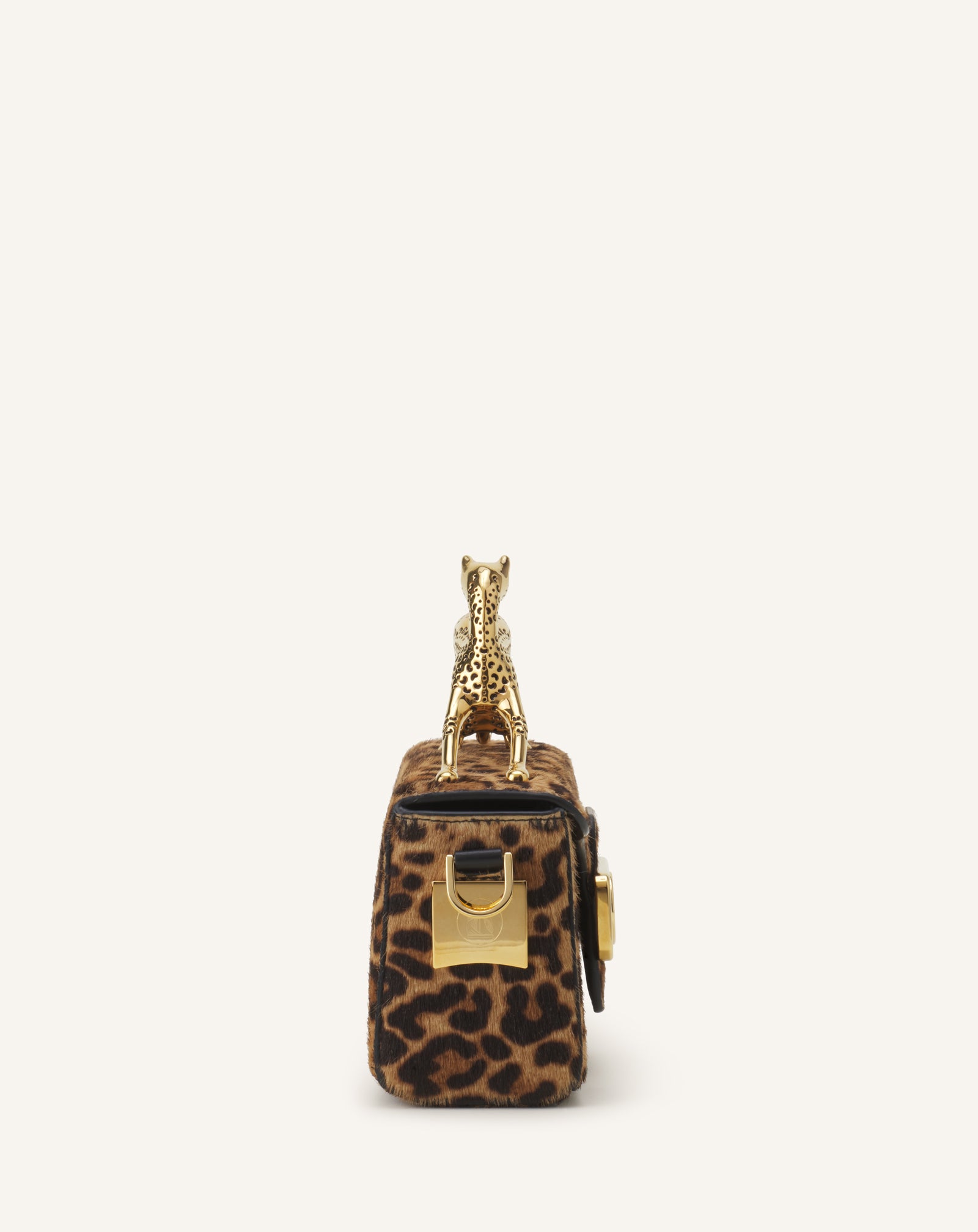 BEIGE PENCIL CAT NANO BAG IN LEOPARD PRINT