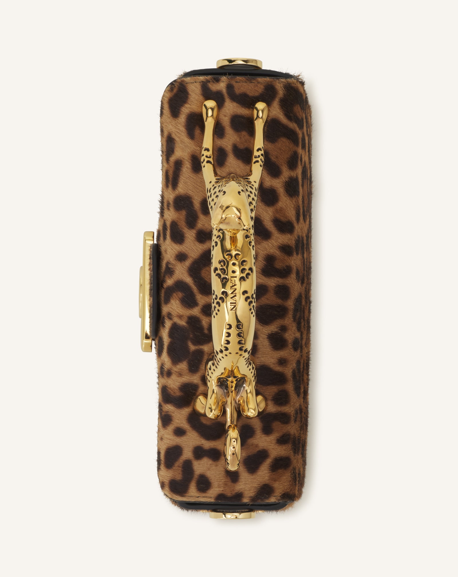 BEIGE PENCIL CAT NANO BAG IN LEOPARD PRINT