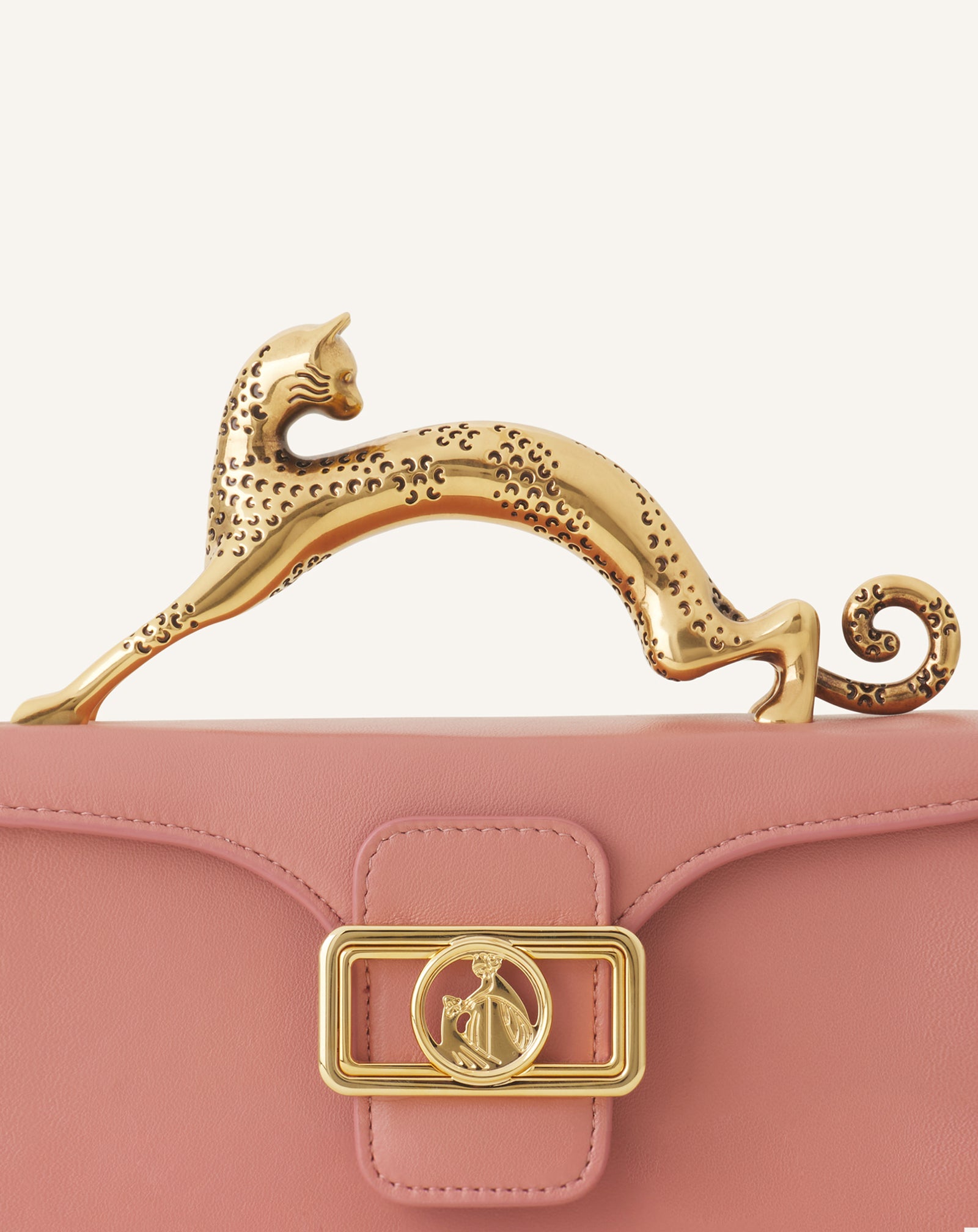 PINK PENCIL CAT NANO BAG IN LEATHER