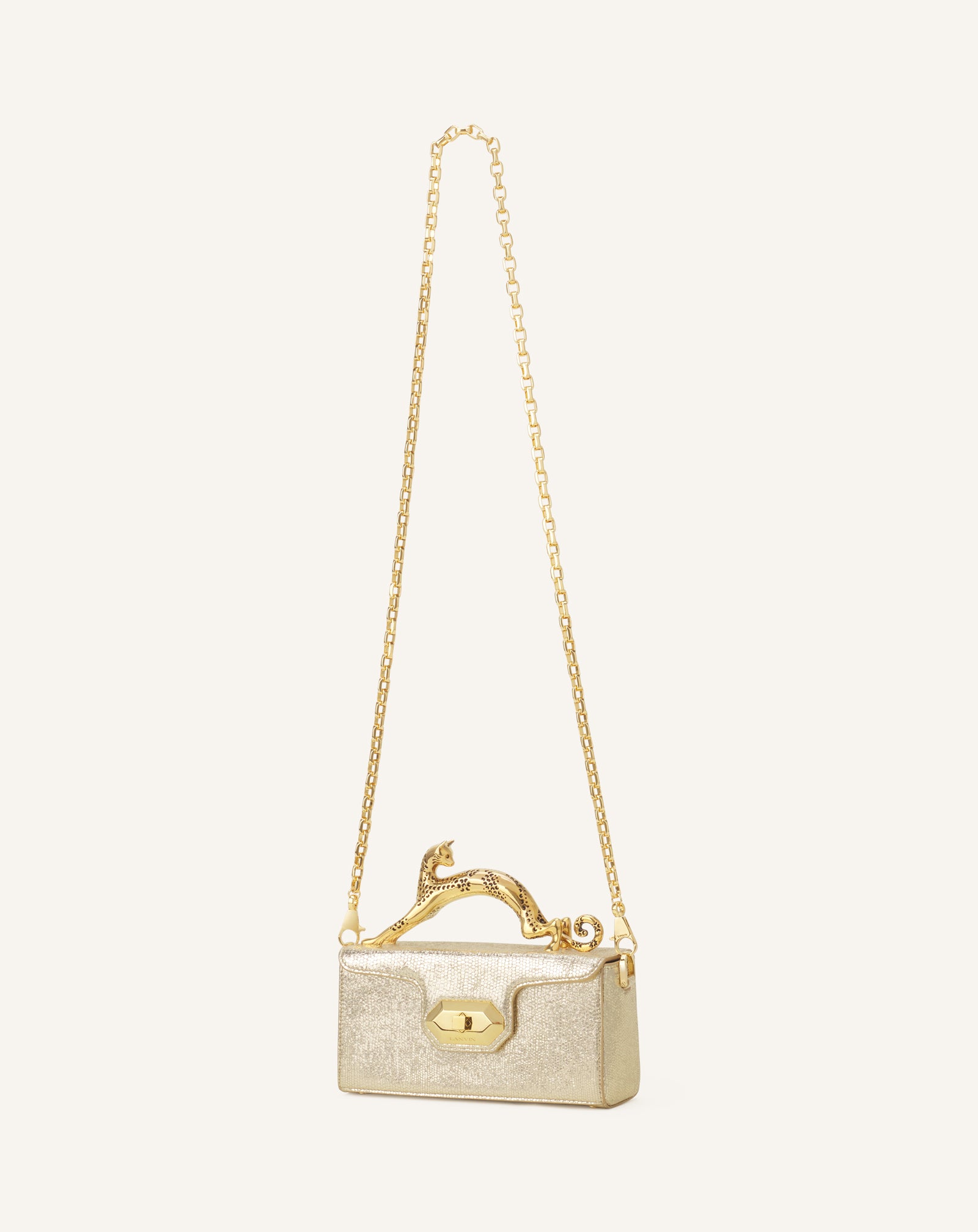 SAC PENCIL CAT NANO EN CUIR MÉTALLISÉ CRAQUELÉ