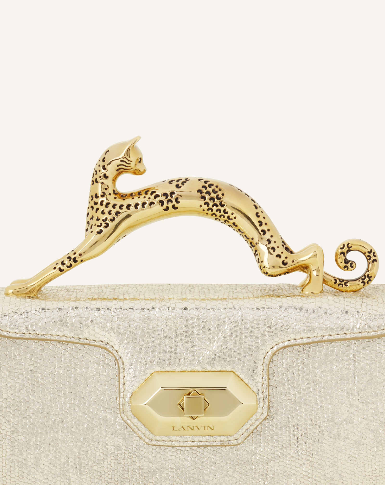 SAC PENCIL CAT NANO EN CUIR MÉTALLISÉ CRAQUELÉ