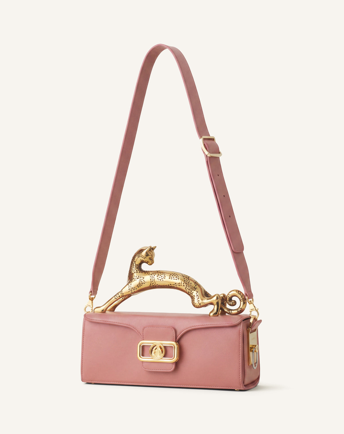 PINK PENCIL CAT BAG IN LEATHER