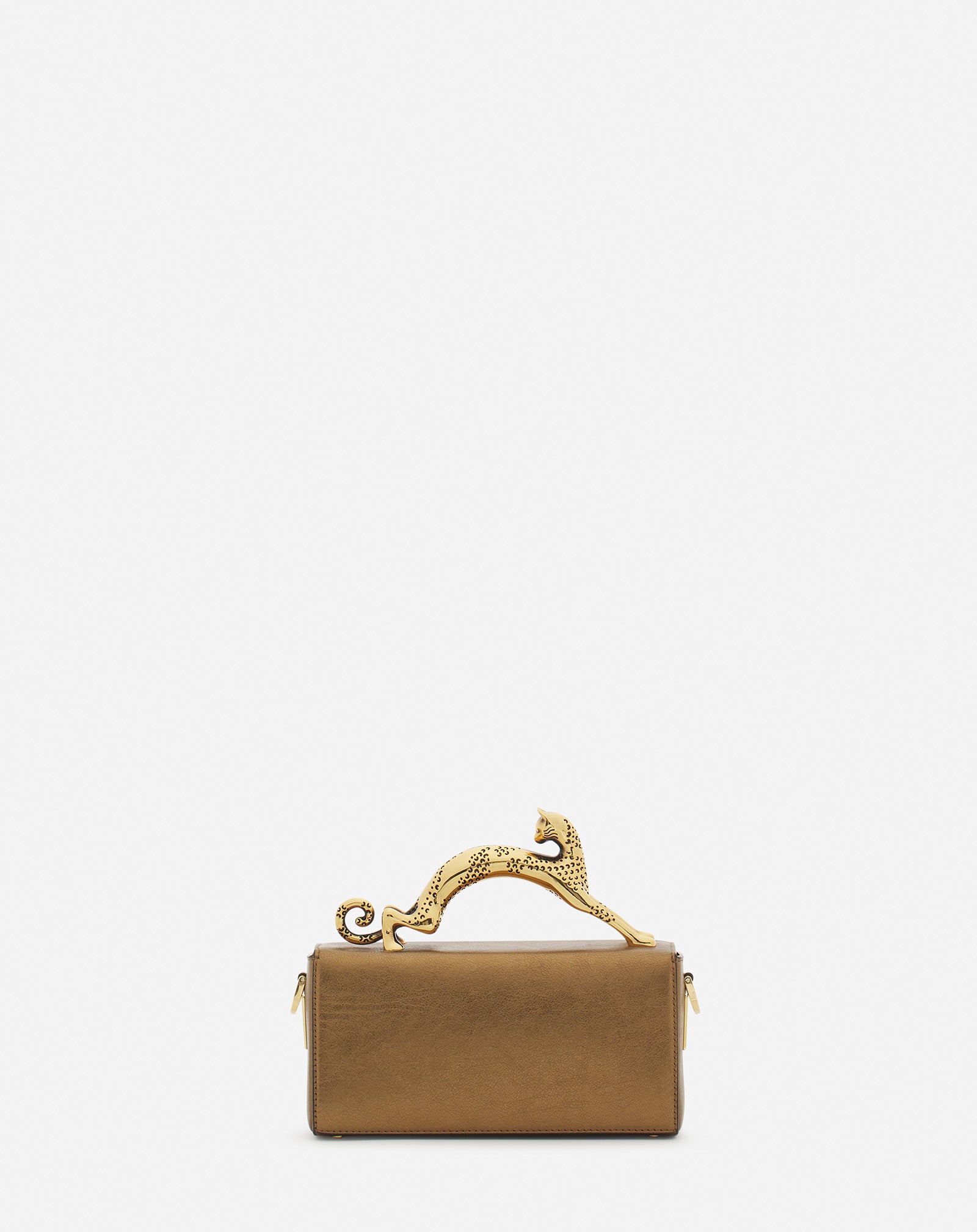 Nano Pencil Cat Bag In Metallic Grained Leather | Lanvin