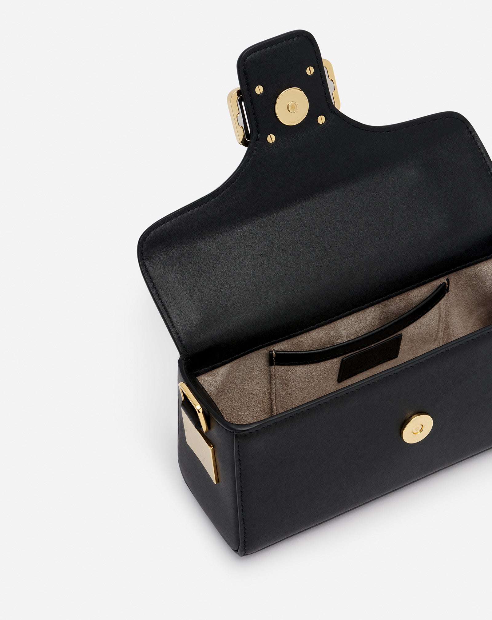 NANO PENCIL CAT BAG IN LEATHER AND RHINESTONE