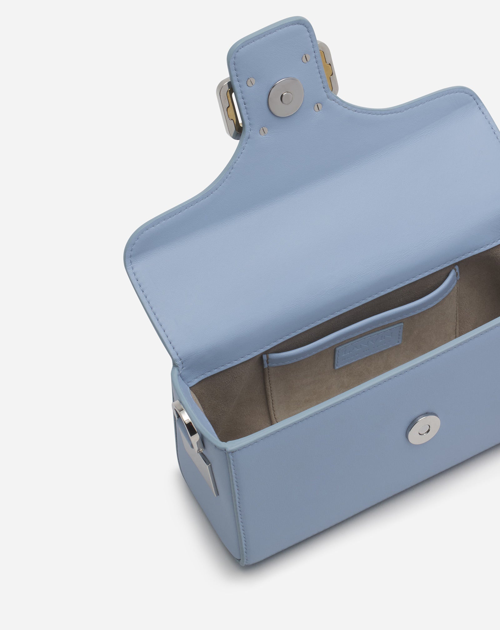 BLUE PENCIL CAT NANO BAG IN LEATHER AND RHINESTONES