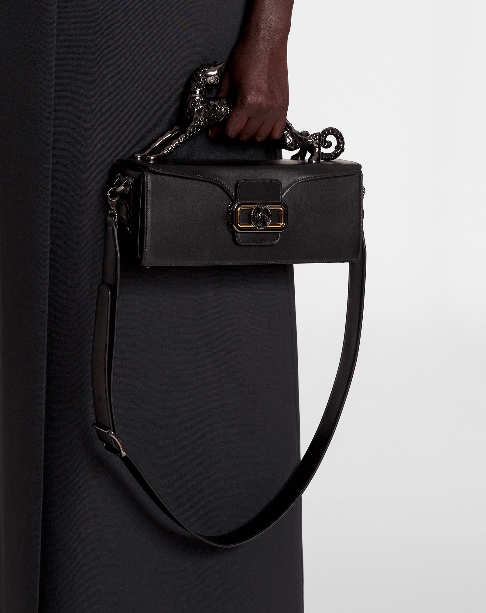 SAC PENCIL CAT MM EN CUIR NOIR